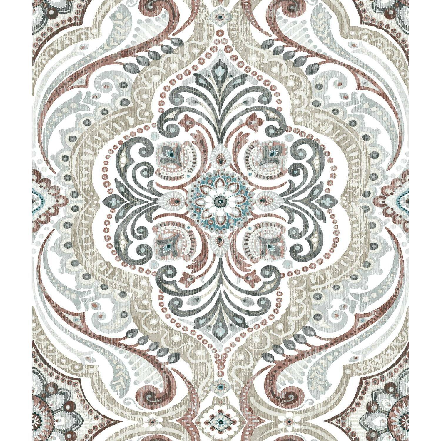RoomMates Bohemian Damask Peel & Stick Wallpaper
