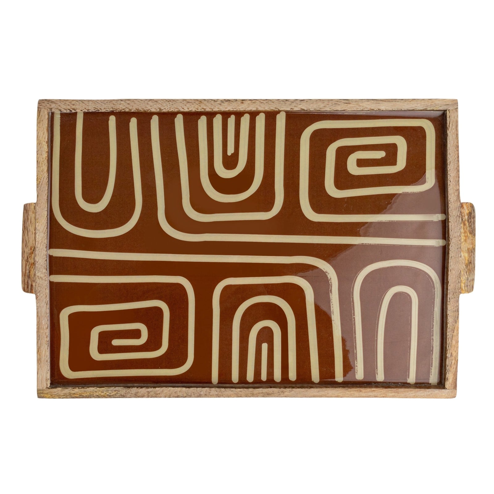 Hello Honey® 15" Multicolor Abstract Elegance Mango Wood Tray