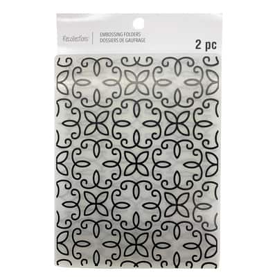 Wrapables Embossing Folder Paper Stamp Template for Scrapbooking, Card  Making, DIY Arts & Crafts (Set of 2)