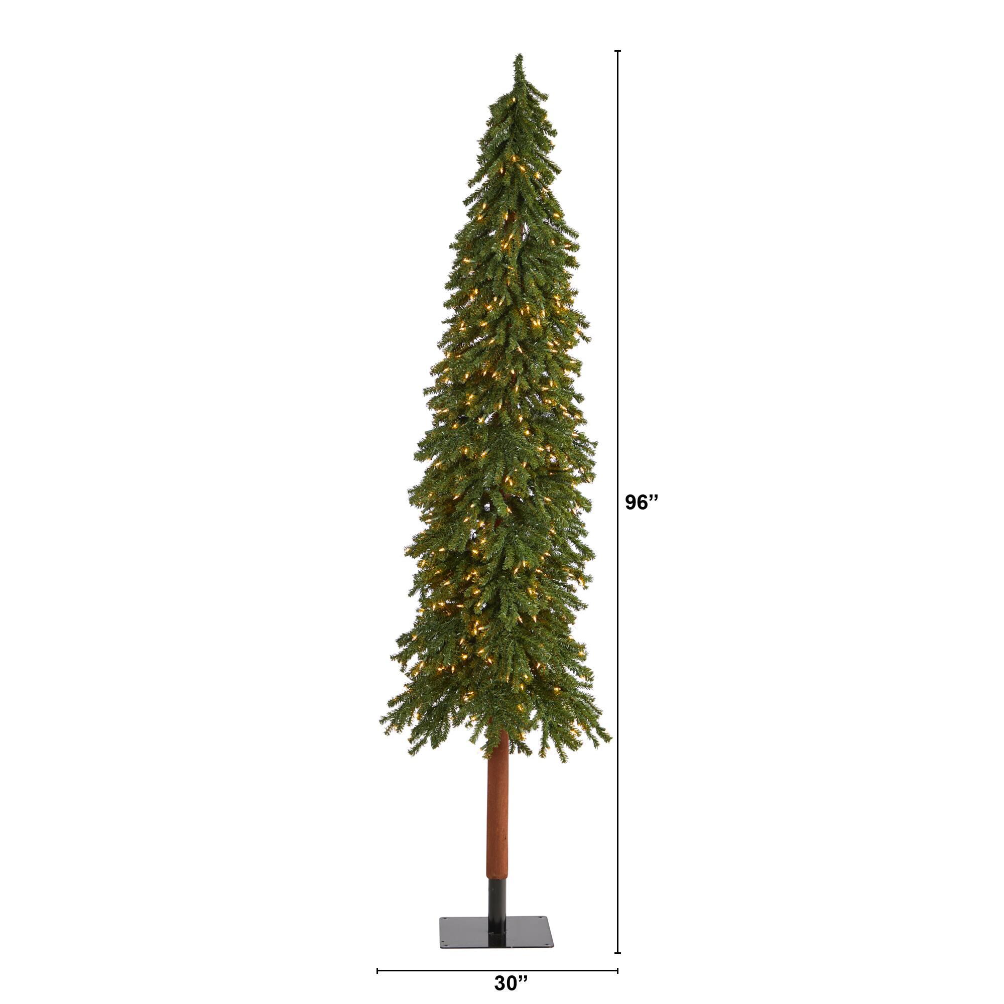 8ft. Pre-Lit Grand Alpine Artificial Christmas Tree, Clear LED Lights