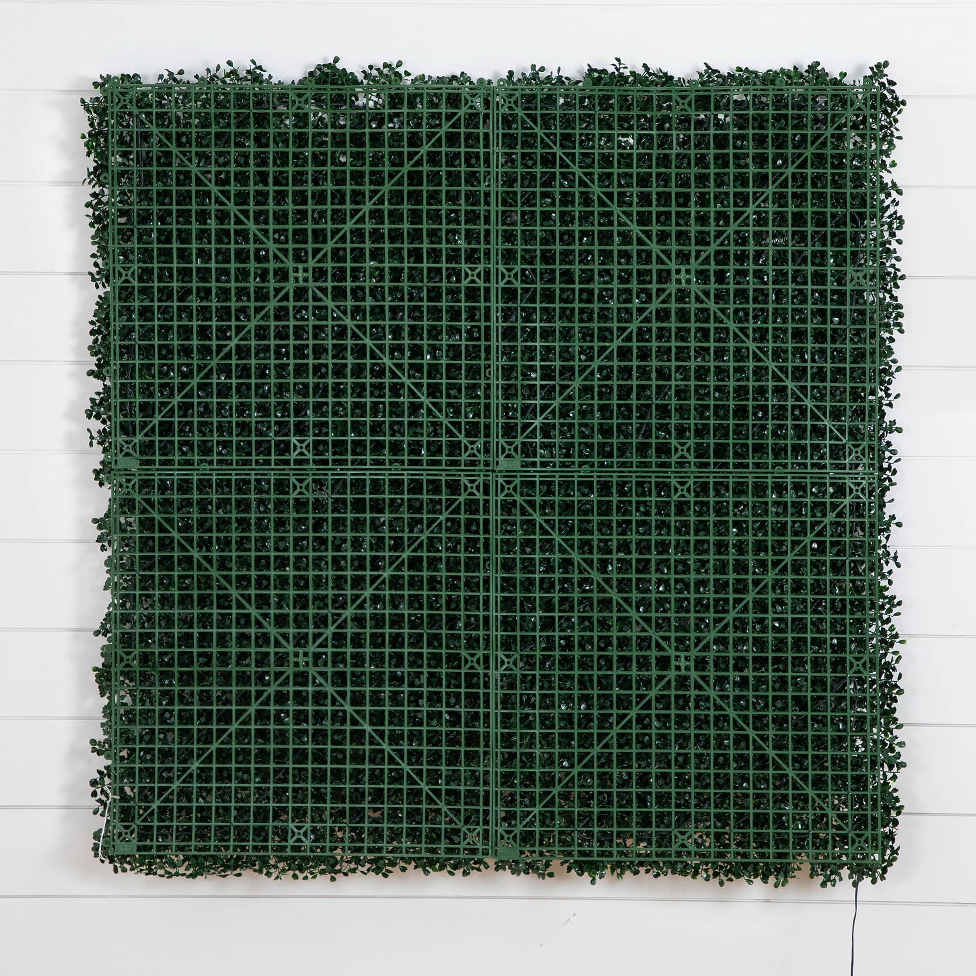 40&#x22; Pre-Lit Warm White LED Boxwood Artificial Living Wall Panel