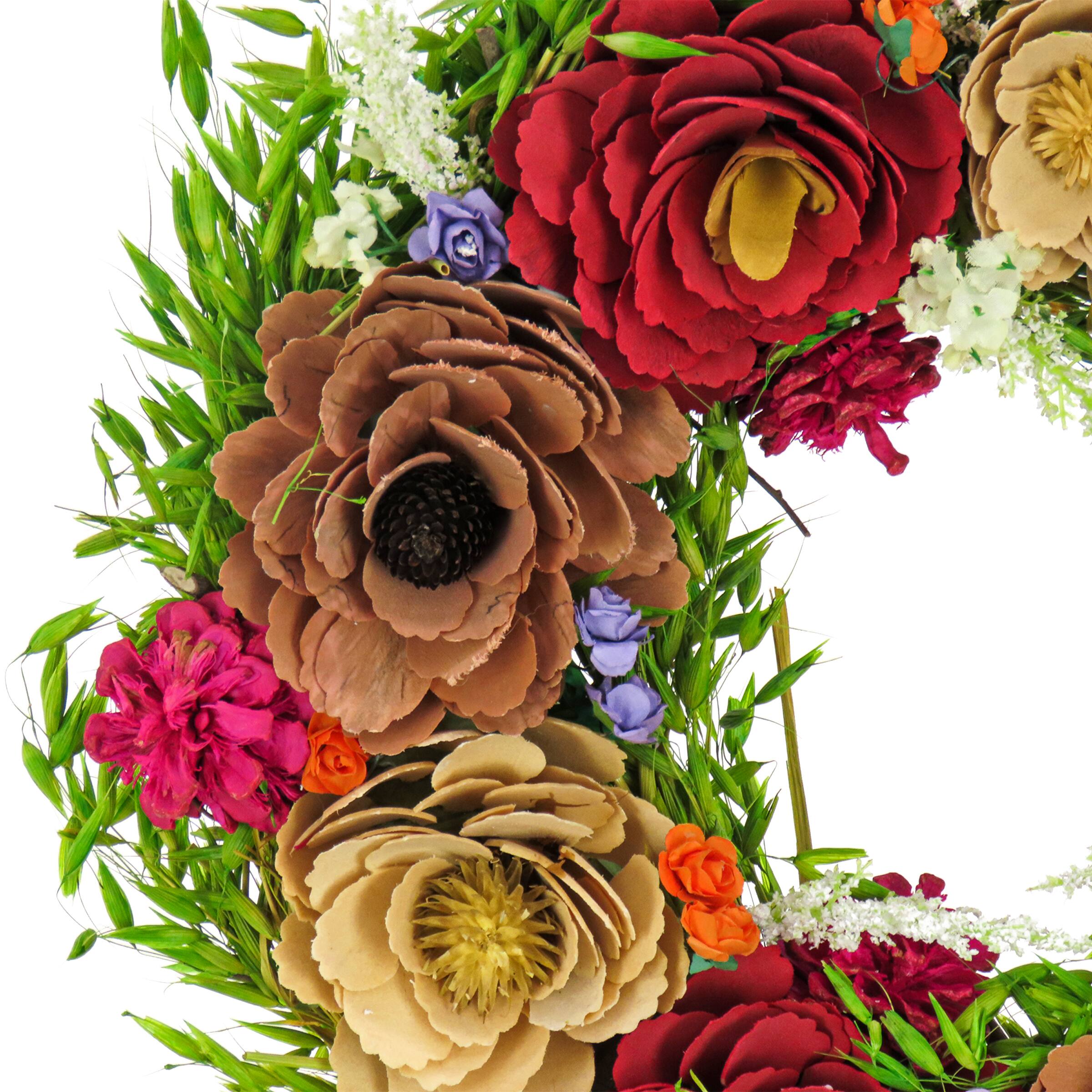 17" Spring Blooms Floral Wreath