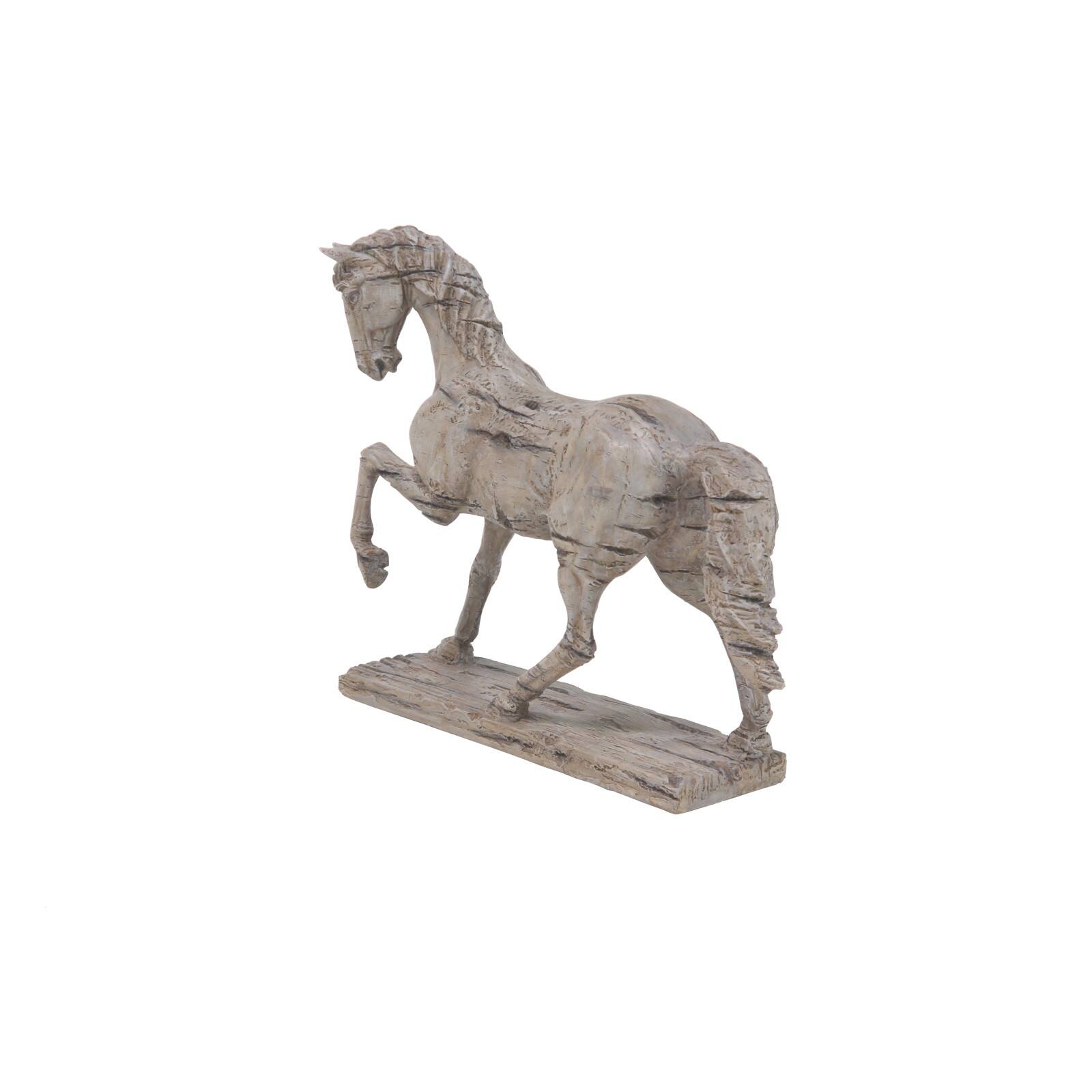 21&#x22; Beige Vintage Horse Sculpture