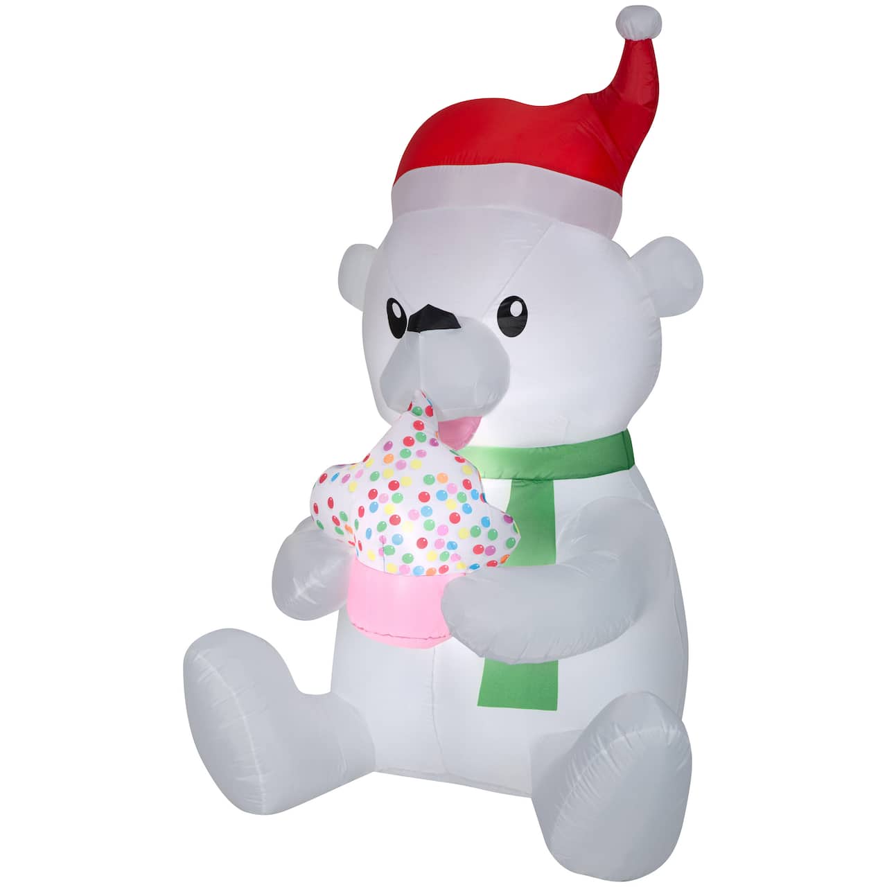 5.5ft. Animated Airblown® Inflatable Nom Nom Polar Bear with Cupcake ...