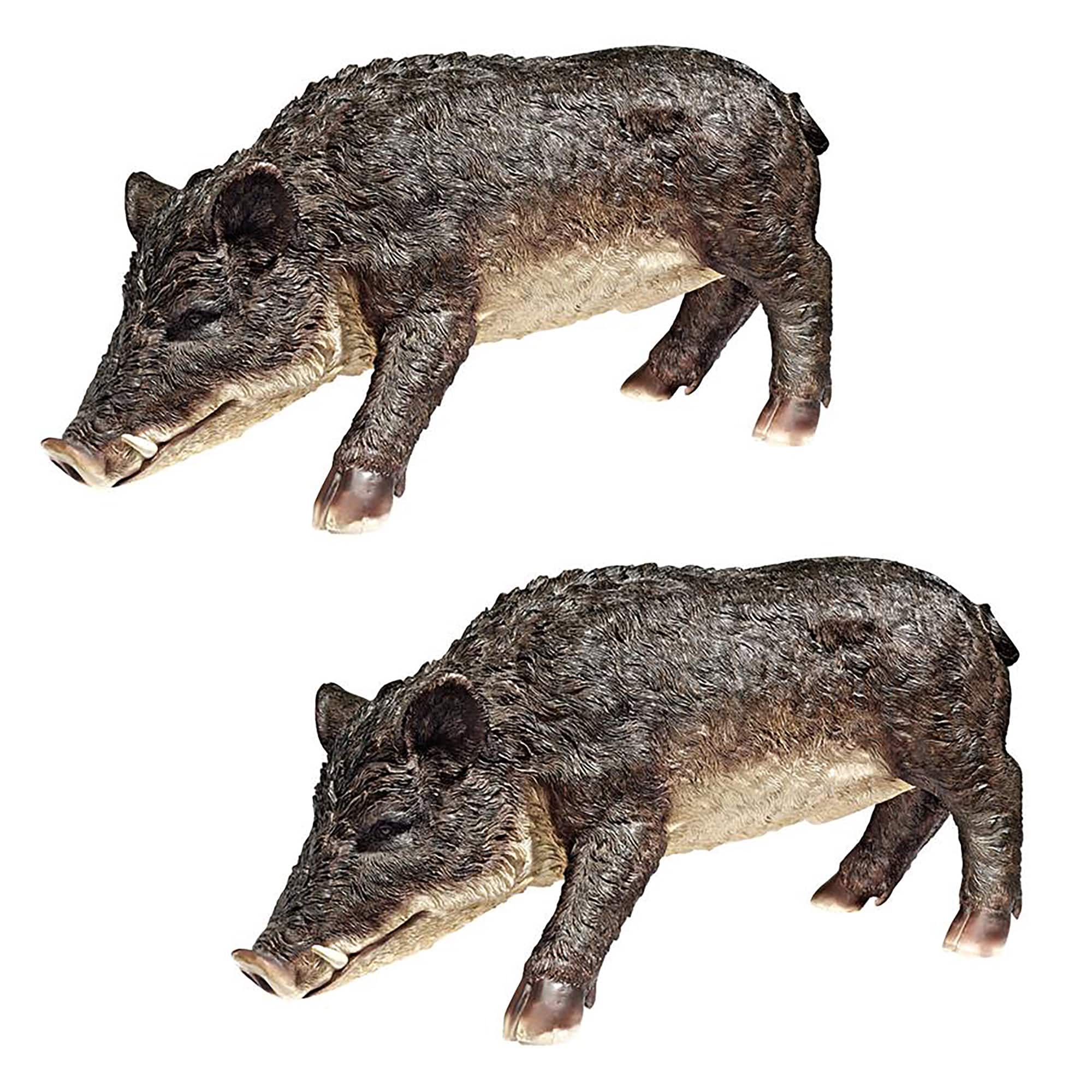 Design Toscano 20.5&#x22; Razorback Wild Boar Statues, 2ct.