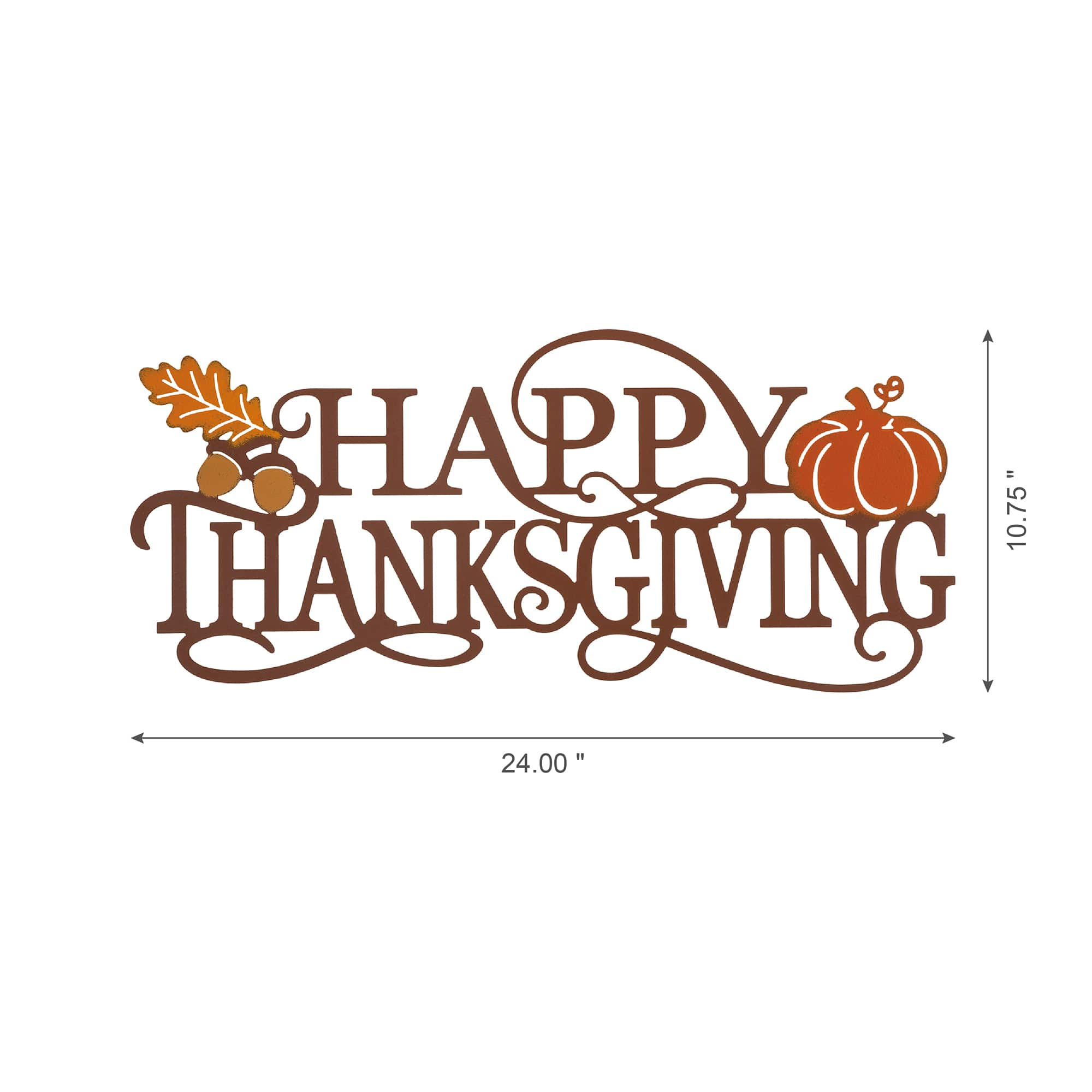 Glitzhome&#xAE; 24&#x22; Metal Happy Thanksgiving Wall D&#xE9;cor