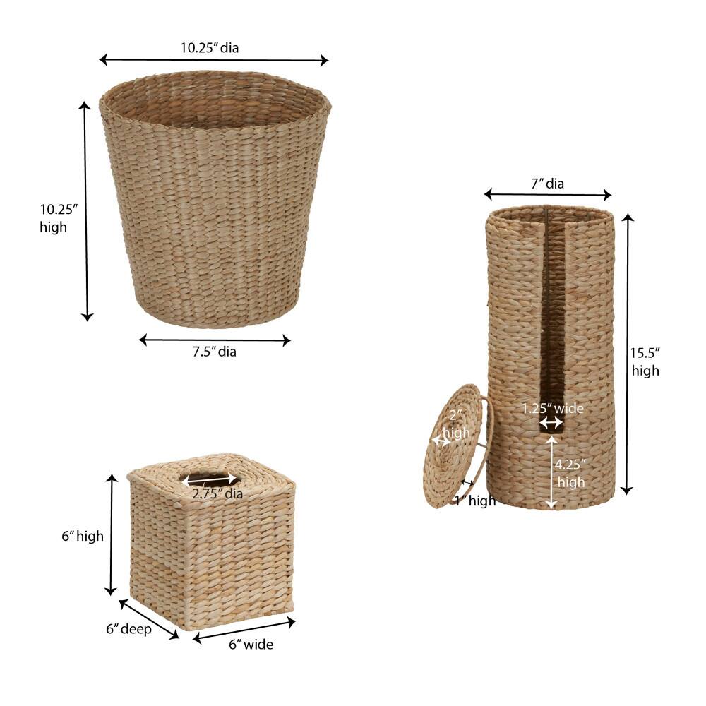 Household Essentials Wicker Bathroom Accessories Set