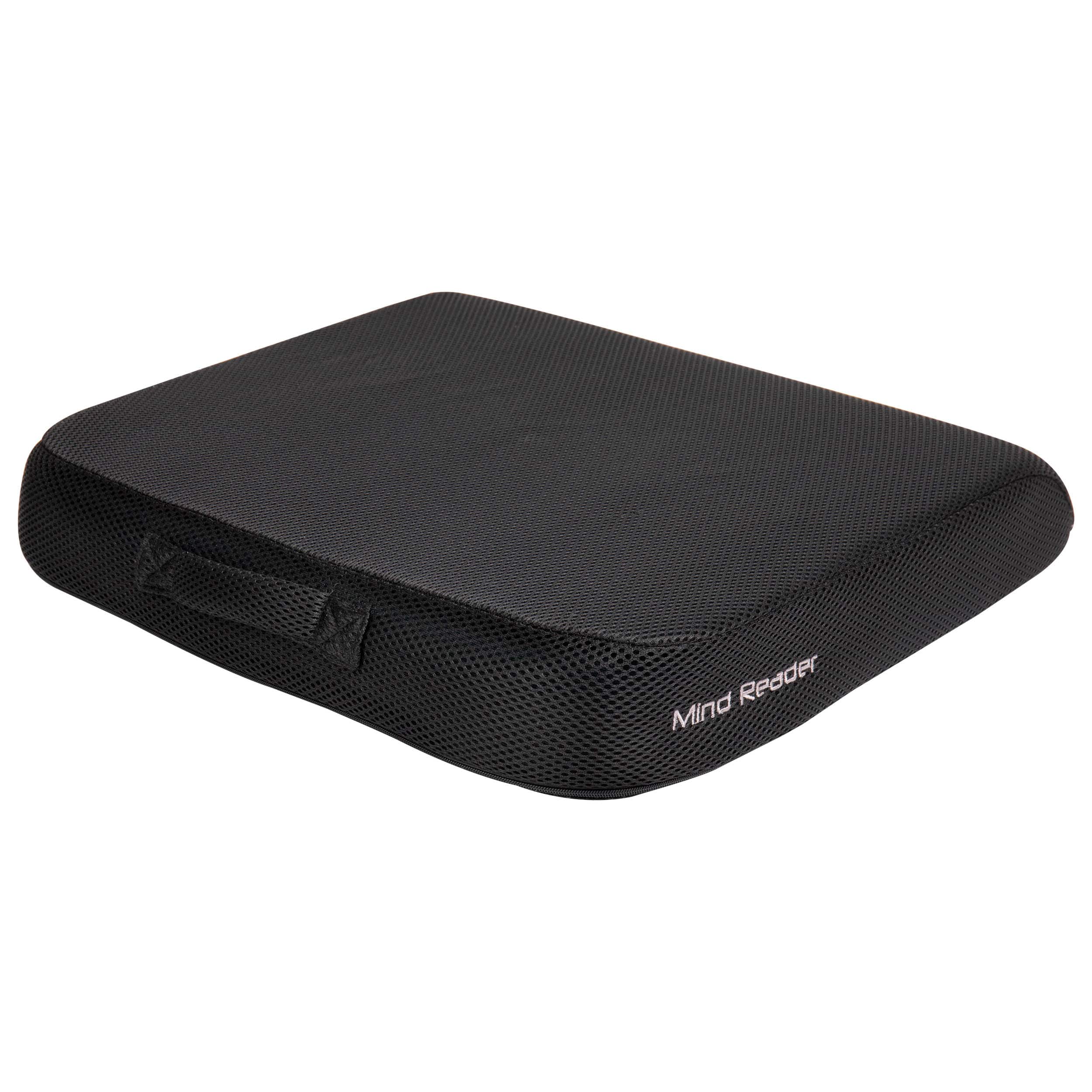 Mind Reader 18" Black Anti-Slip Seat Cushion with Carry Handle