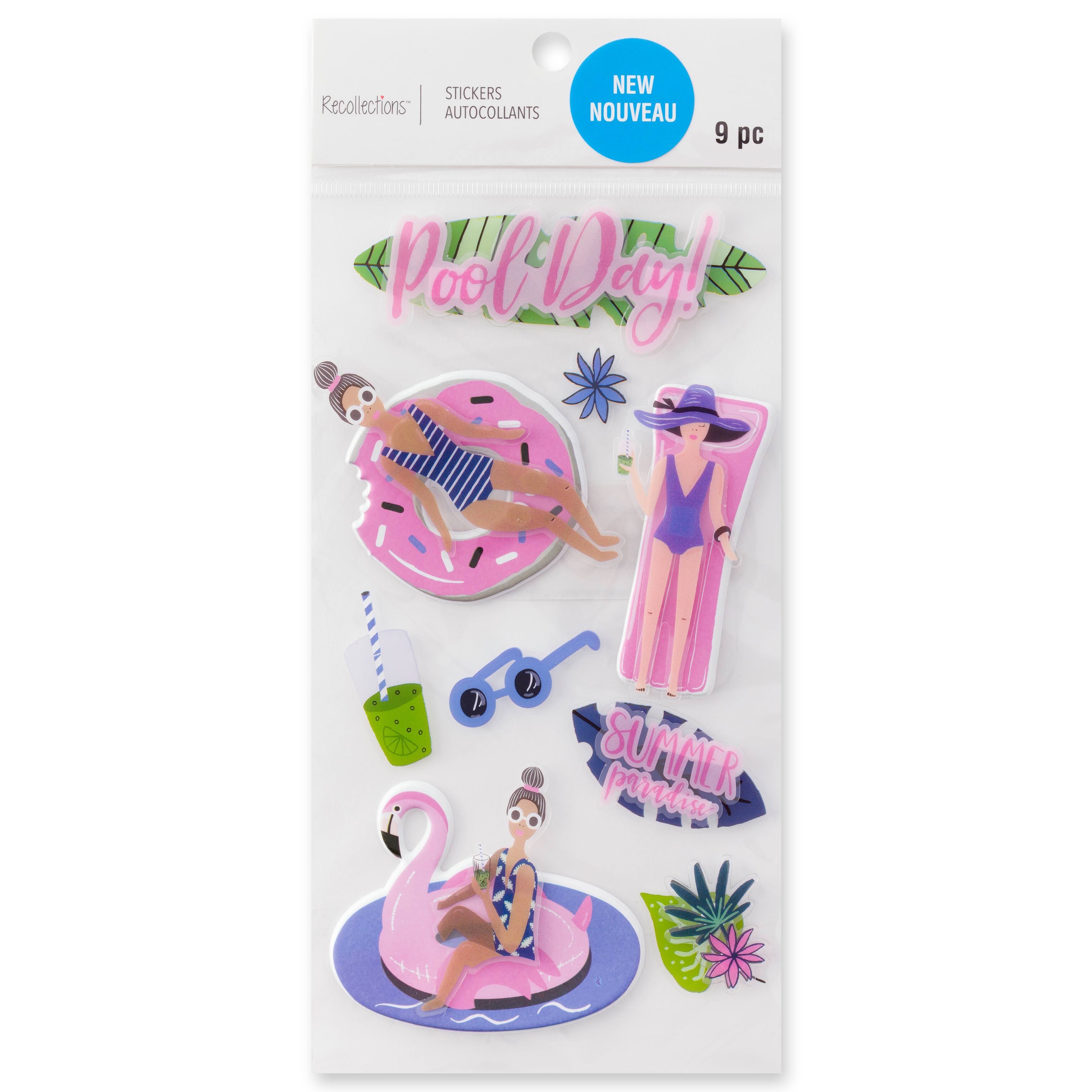 12 Pack: Pool Days Dimensional Stickers by Recollections™