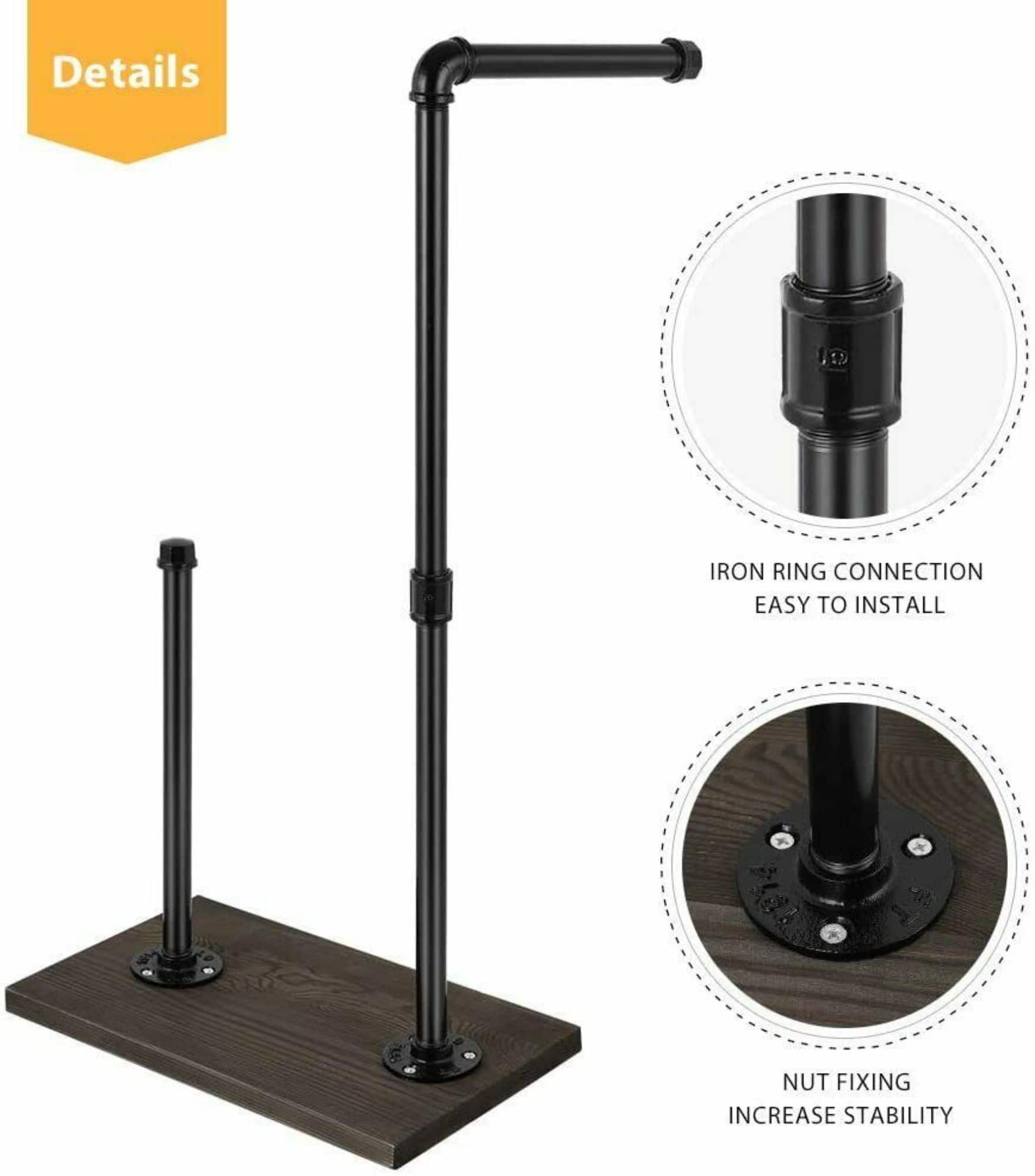 Black Freestanding Metal Toilet Paper Holder Stand by NEX | 6.8 x 22.9 x 6.8 | Michaels D722912S