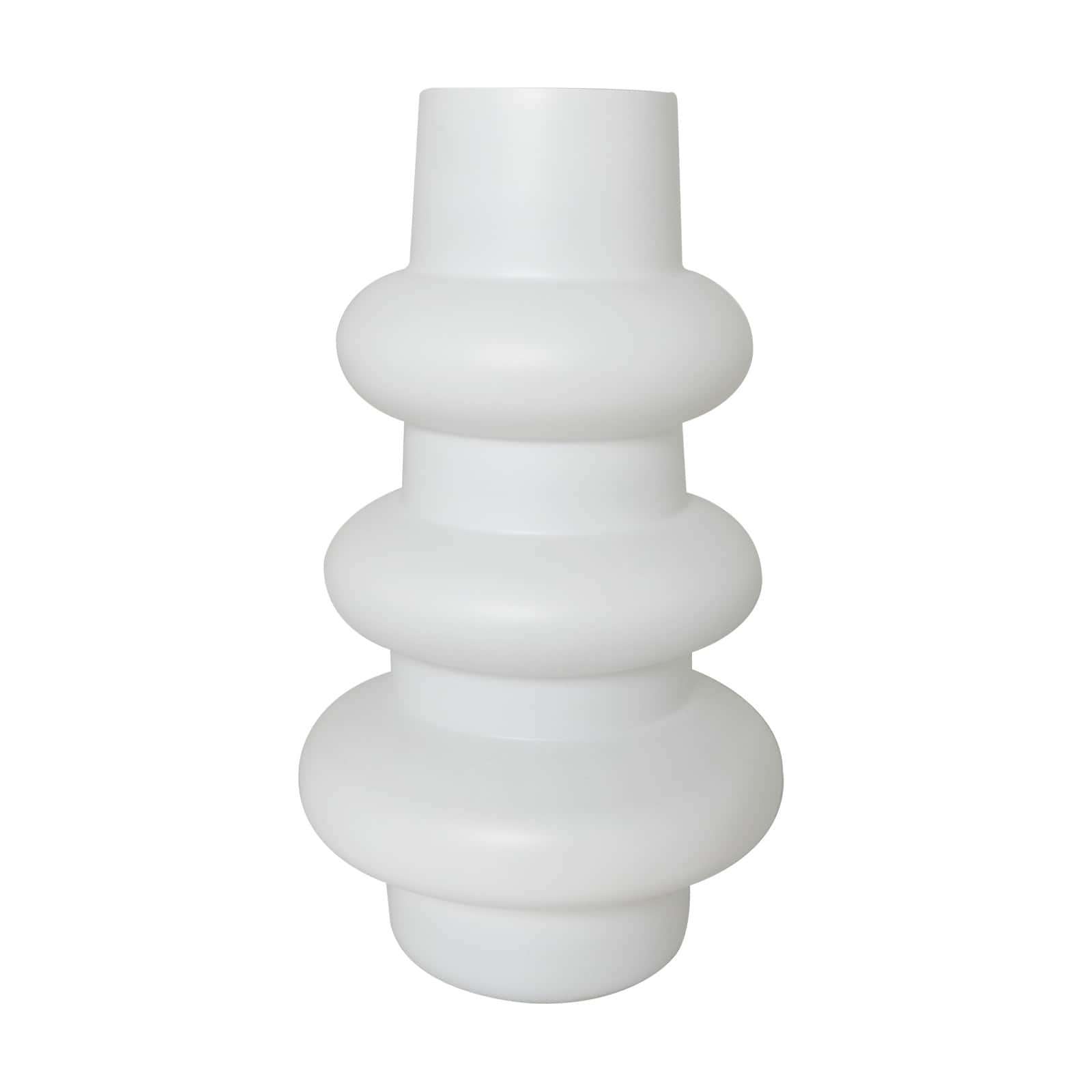 White Glass Dimensional Bubble Vase Set