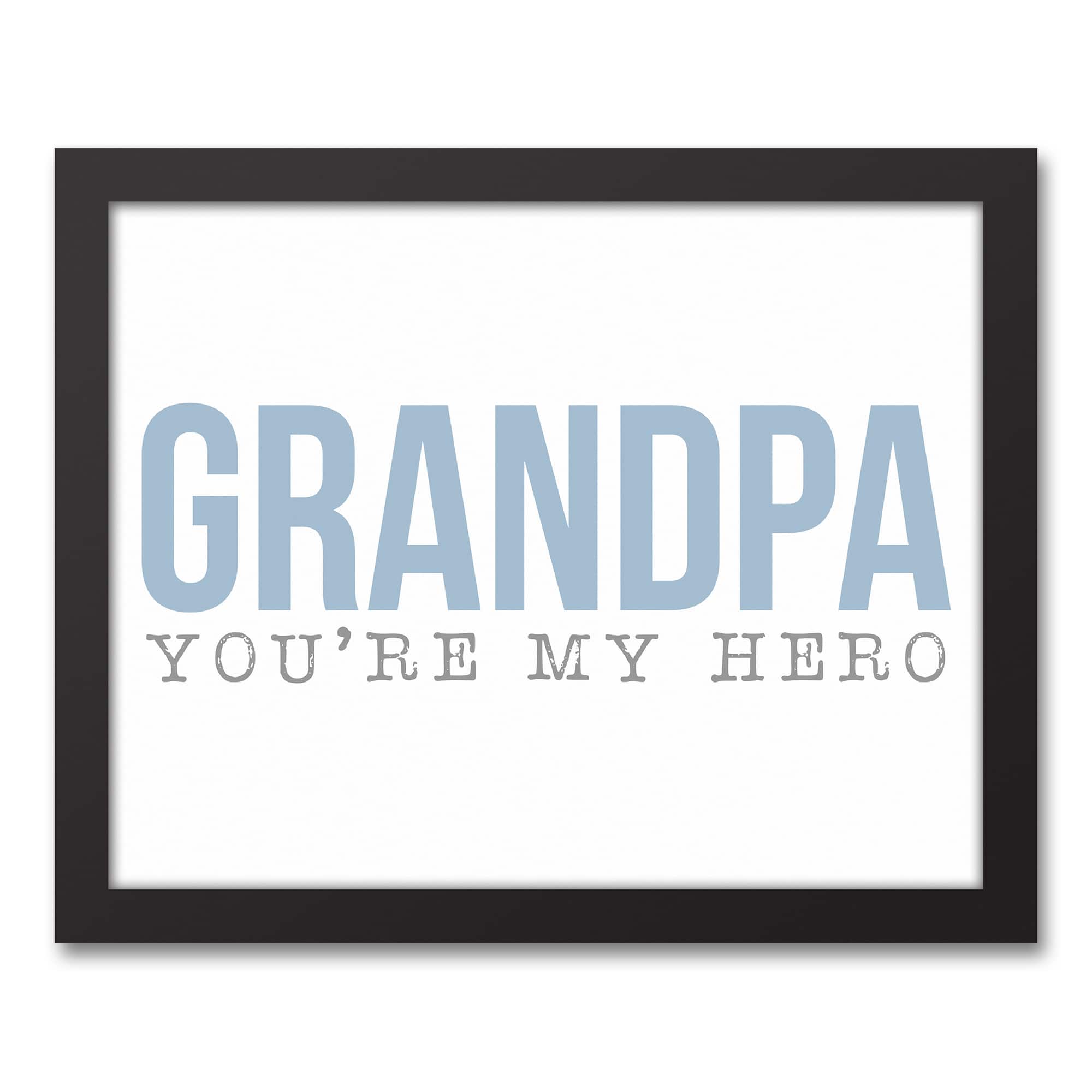 Hero Grandpa Black Framed Canvas
