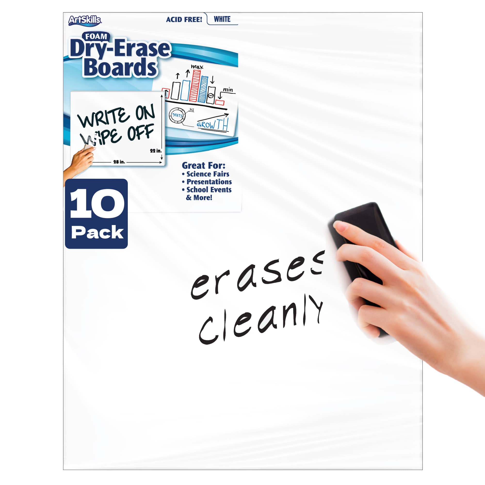 ArtSkills® 10 Pack 22" x 28" Poster & Presentation Dry Erase Foam Board