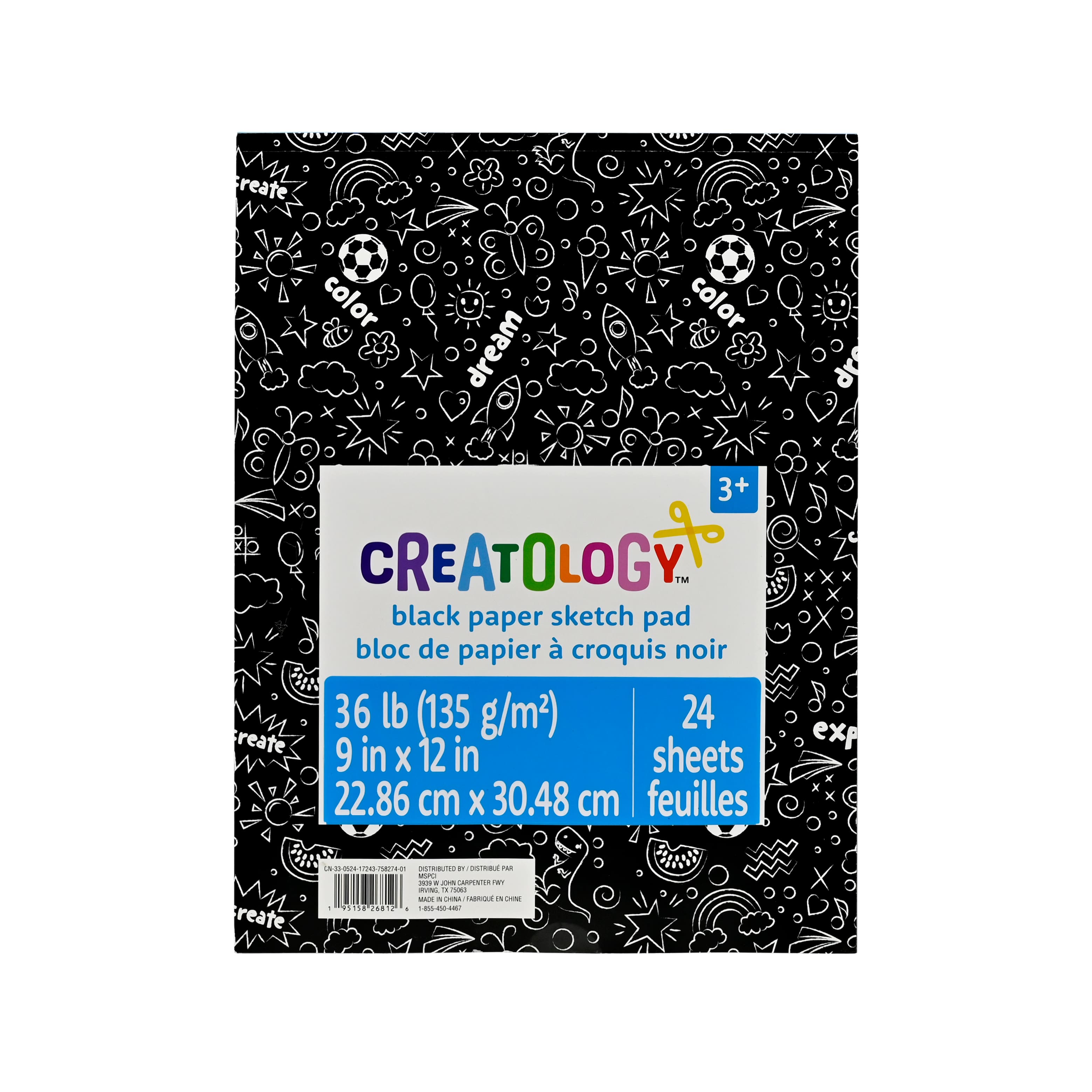 9&#x22; x 12&#x22; Black Paper Sketch Pad by Creatology&#x2122;