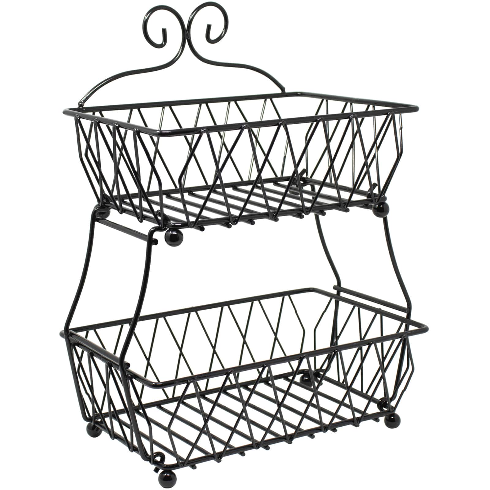 Sorbus 16&#x22; 2-Tier Wire Basket Stand