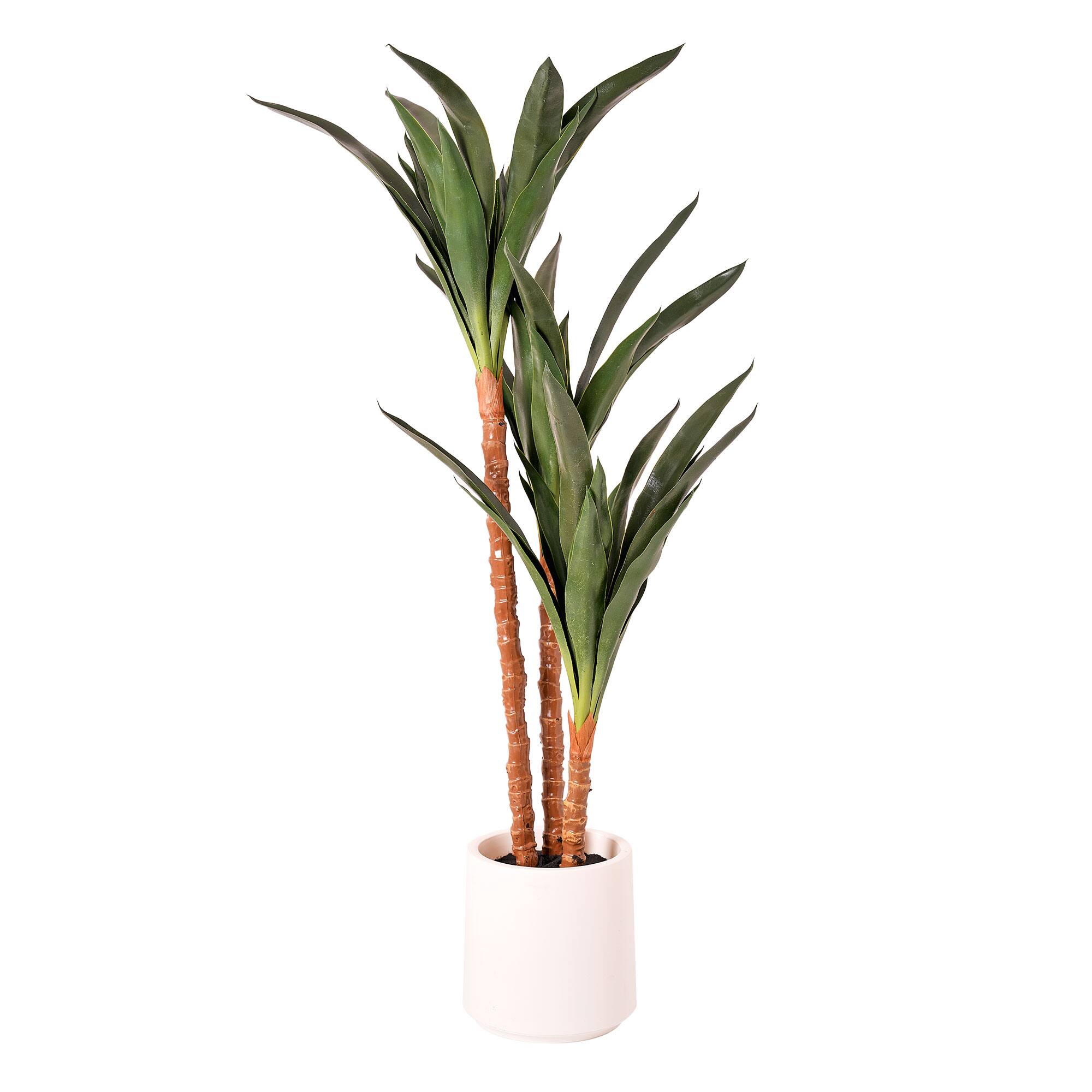 American Art Decor 48" Artificial Yuca Plant in a White Pot