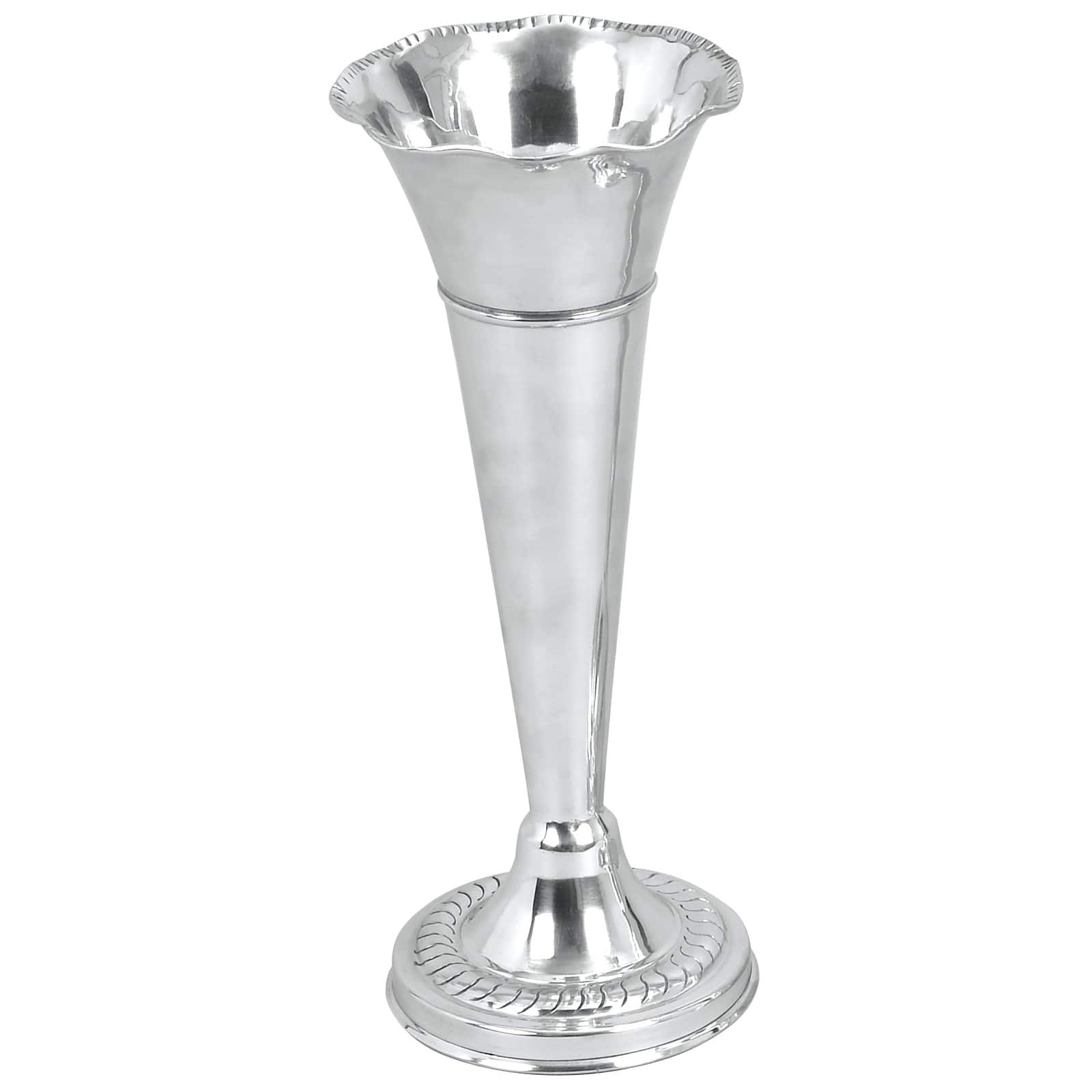 The Novogratz 15&#x22; Silver Aluminum Traditional Vase