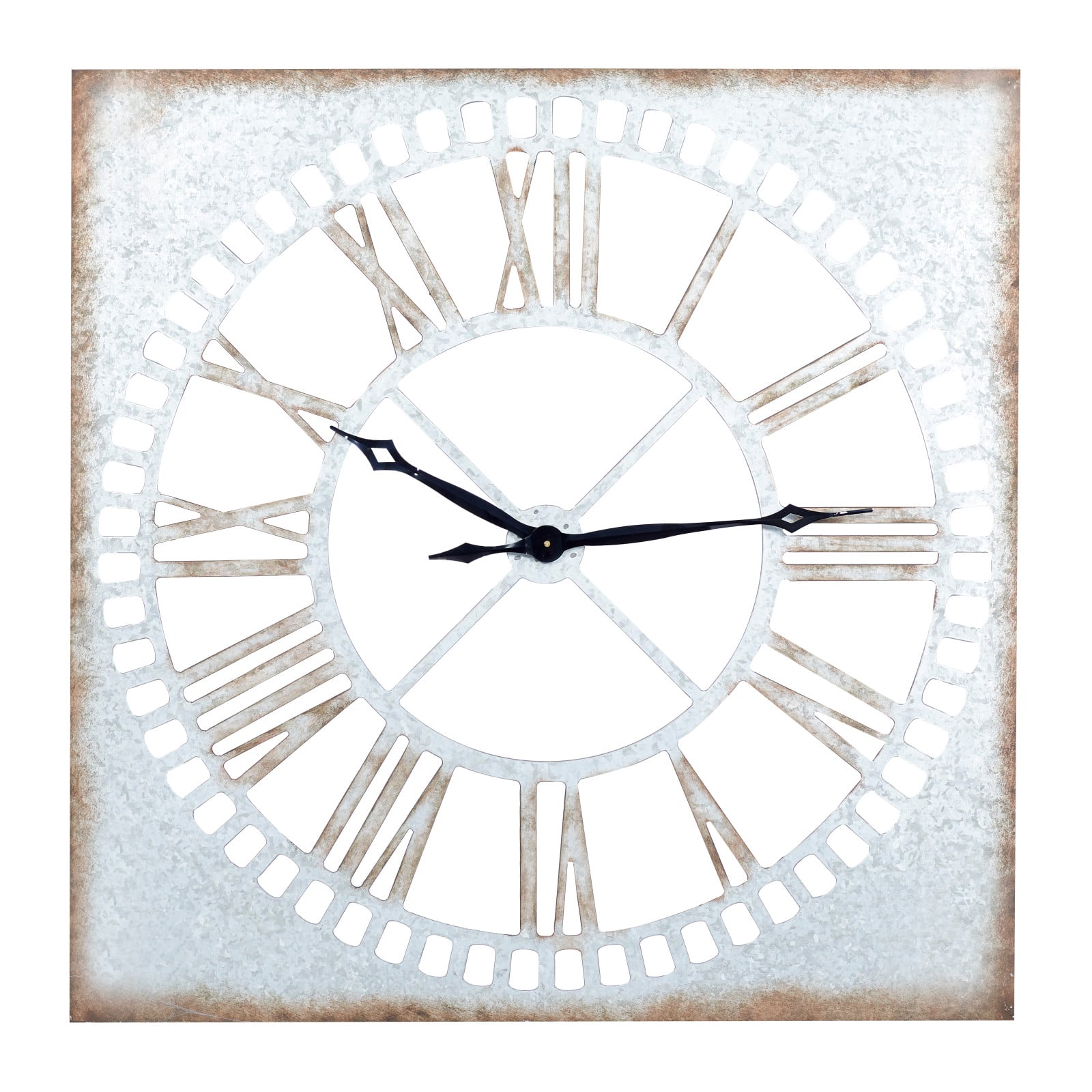 Gray Farmhouse Metal Wall Clock