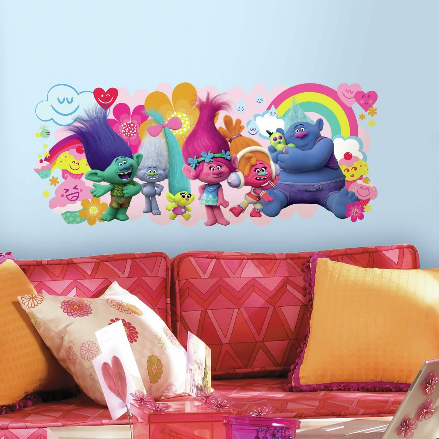 RoomMates Trolls Movie Giant Peel &#x26; Stick Wall Decal