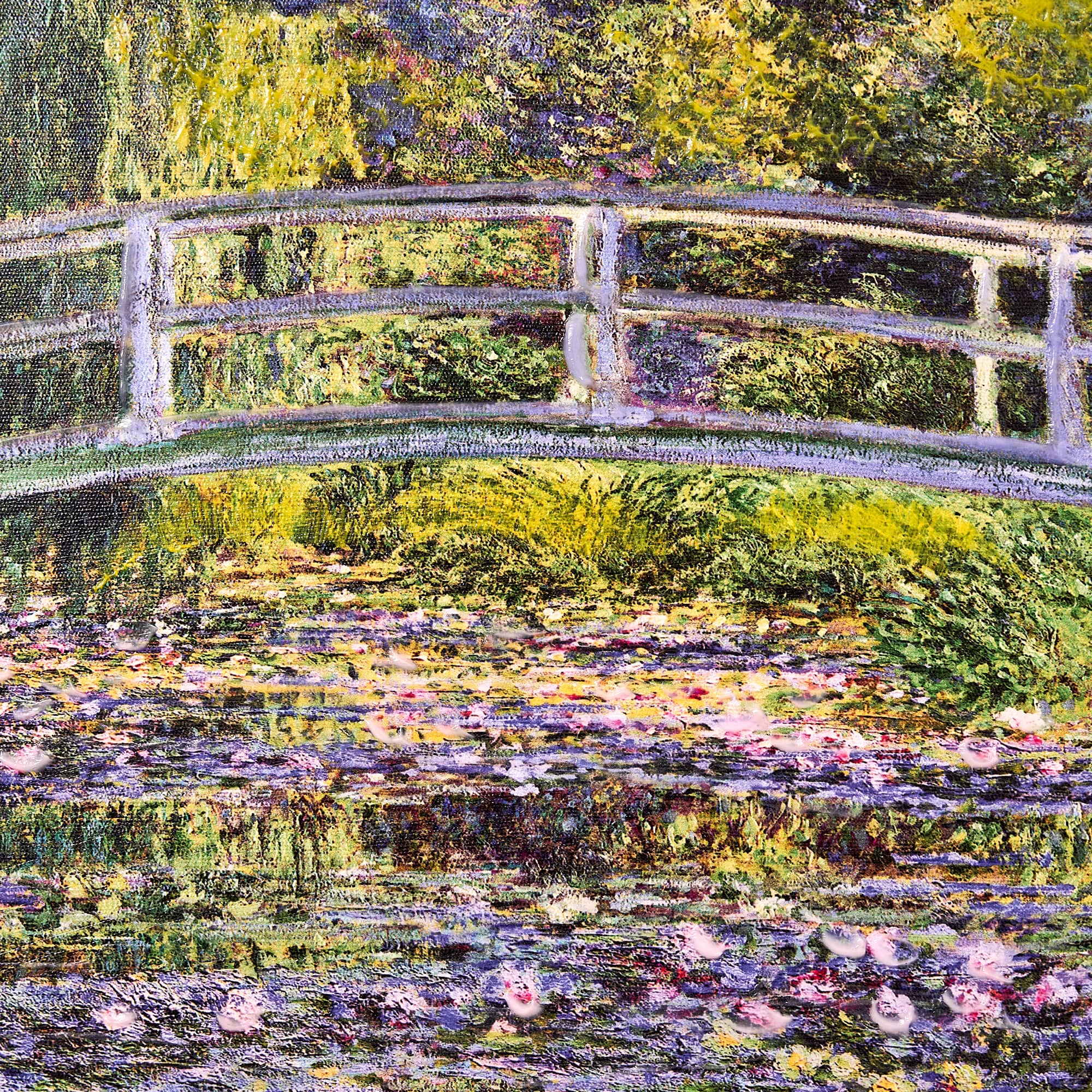 American Art Decor Ornate Framed Water Lilies with Bridge Canvas Print by Claude Monet - 22.75&#x22; x 18.75&#x22;