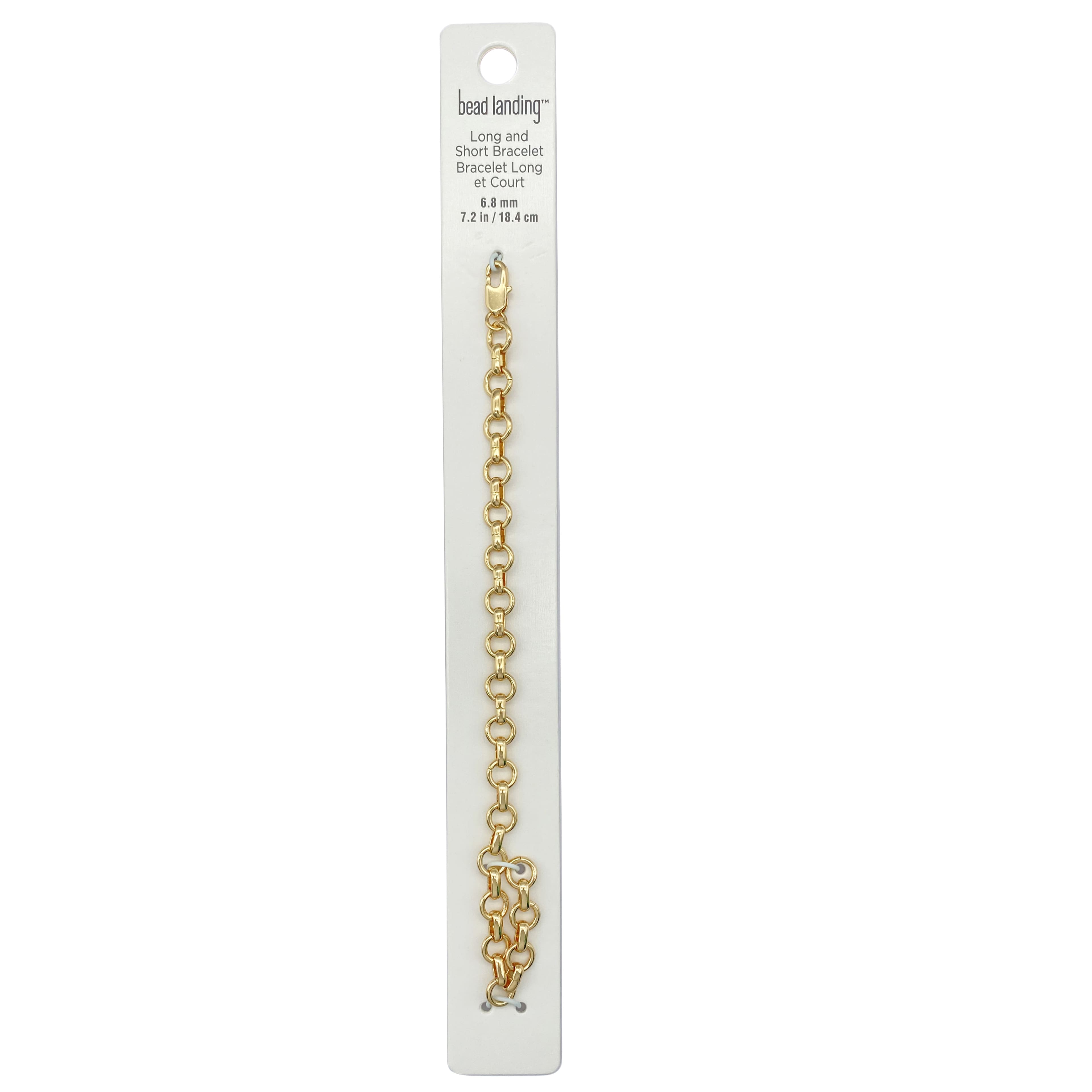 12 Pack: Gold Long & Short Charm Bracelet by Bead Landing™