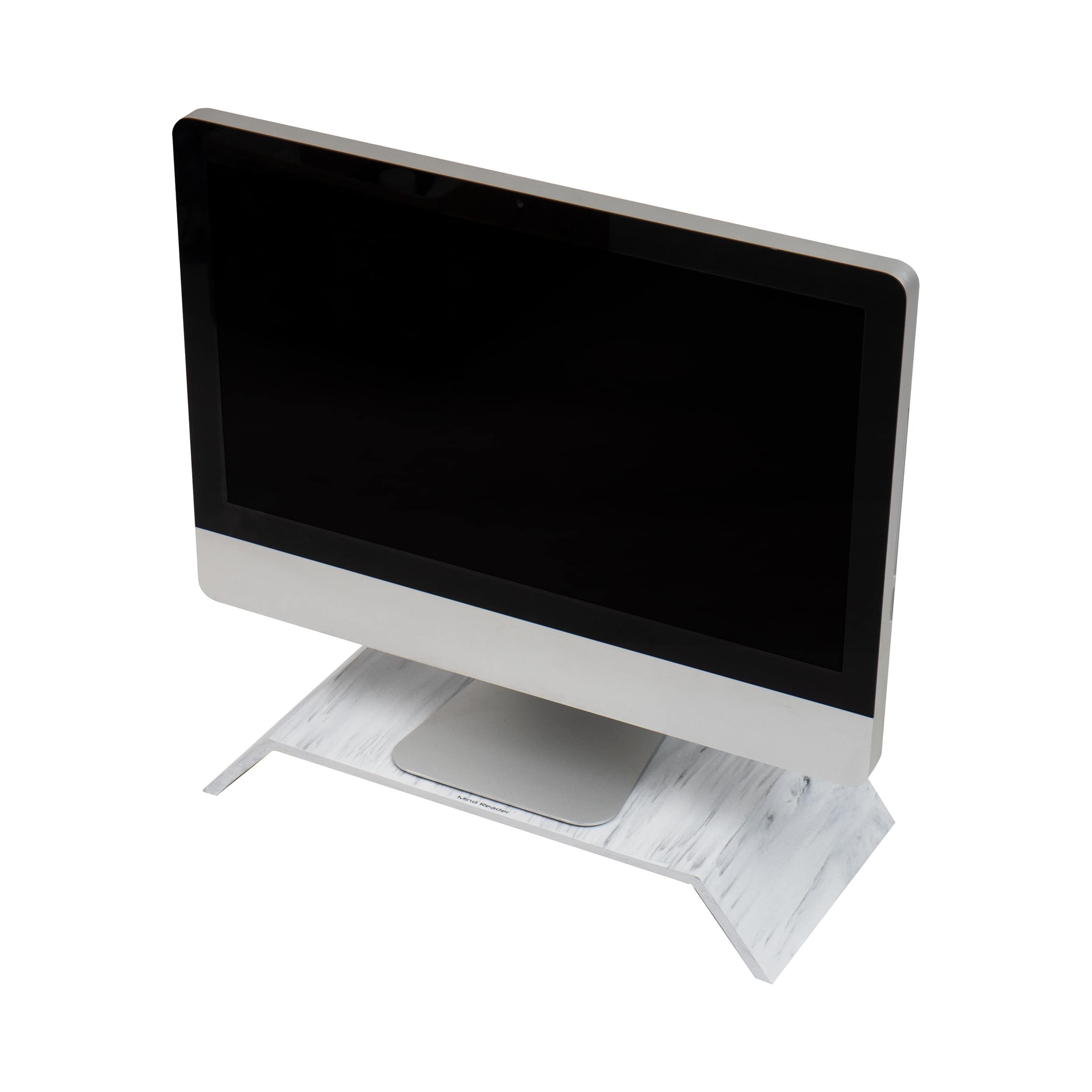 Mind Reader Marbella Collection White Monitor Stand