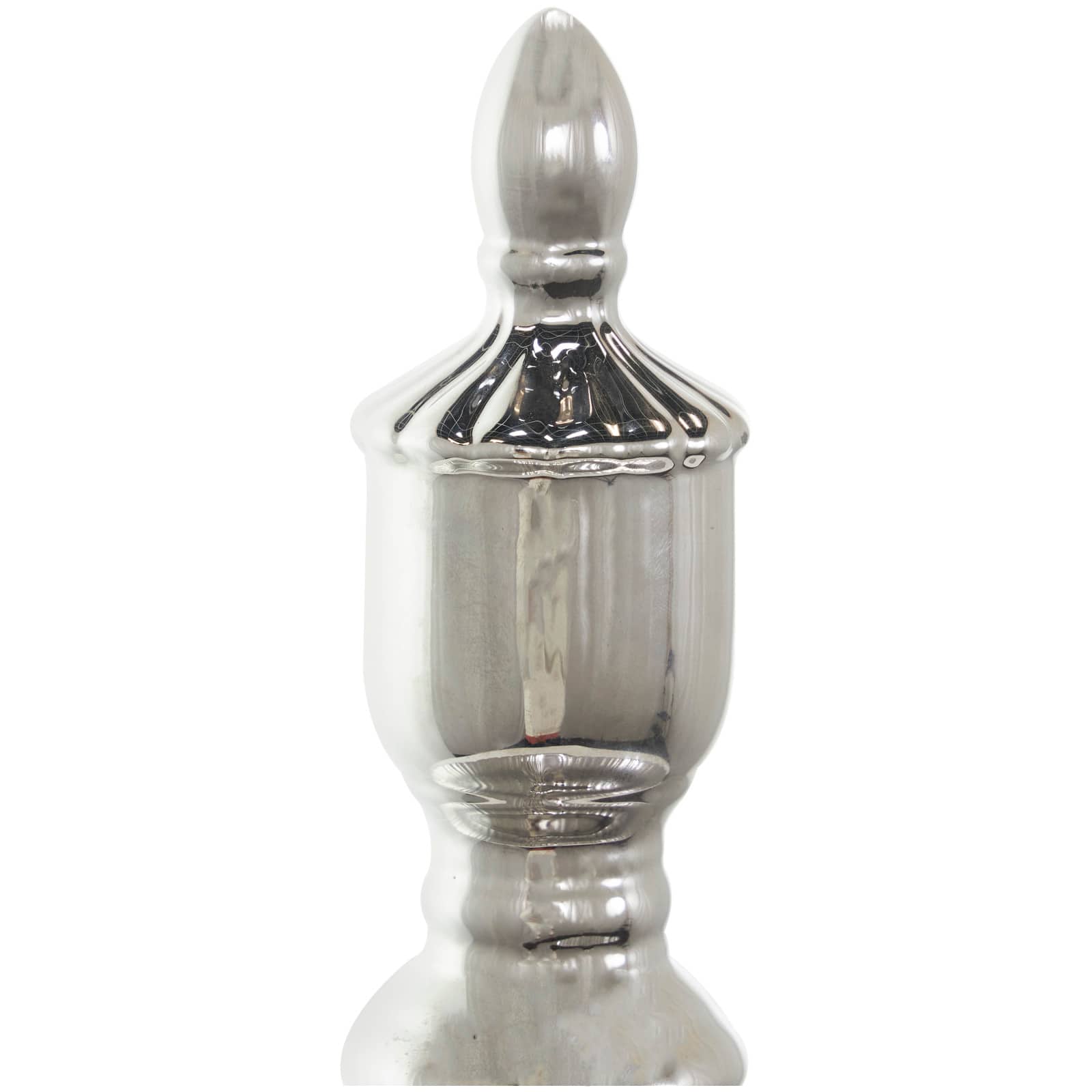 Silver Ceramic Decorative Jars with Grooves