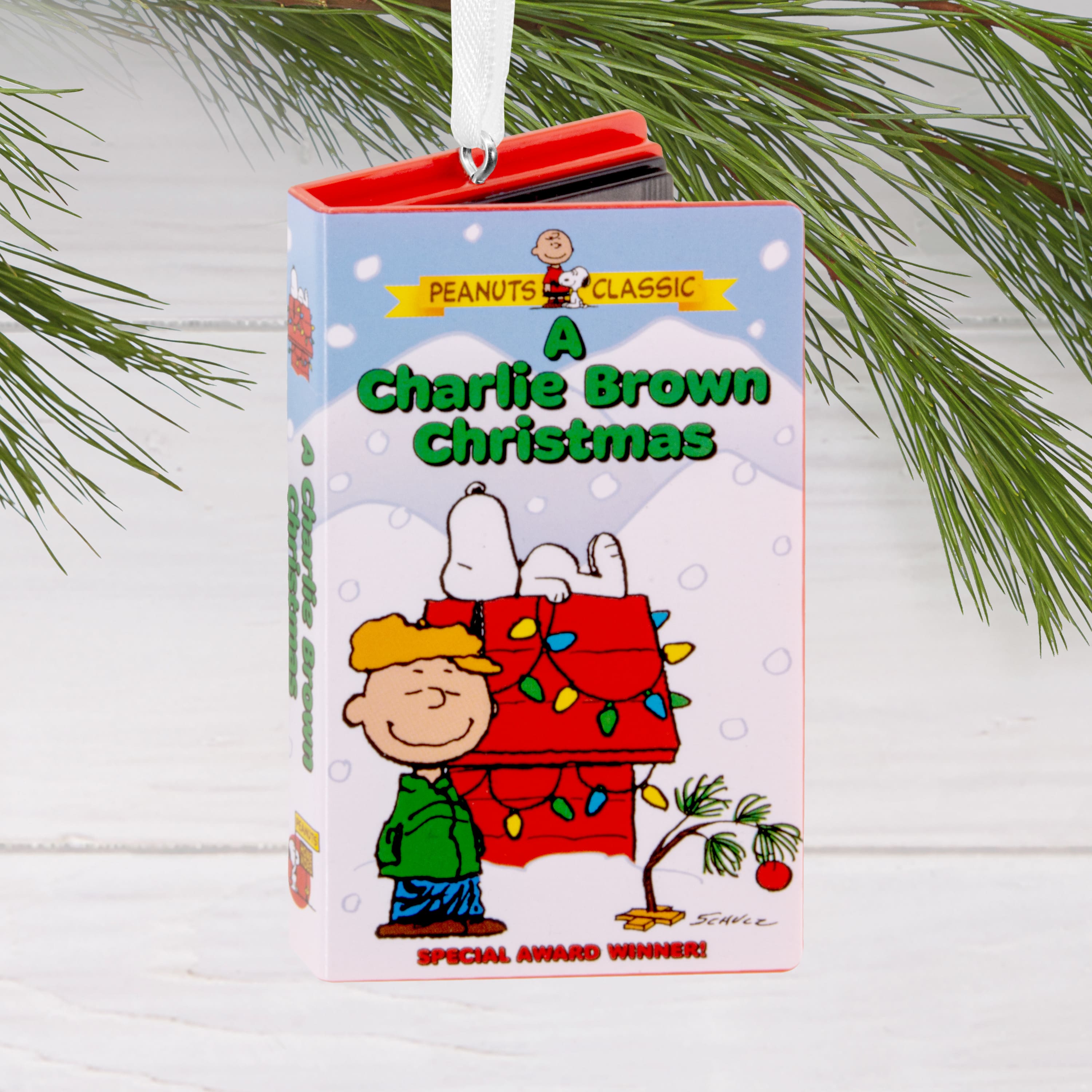Hallmark Peanuts&#xAE; 3&#x22; A Charlie Brown Christmas Retro Video Cassette Case Ornament