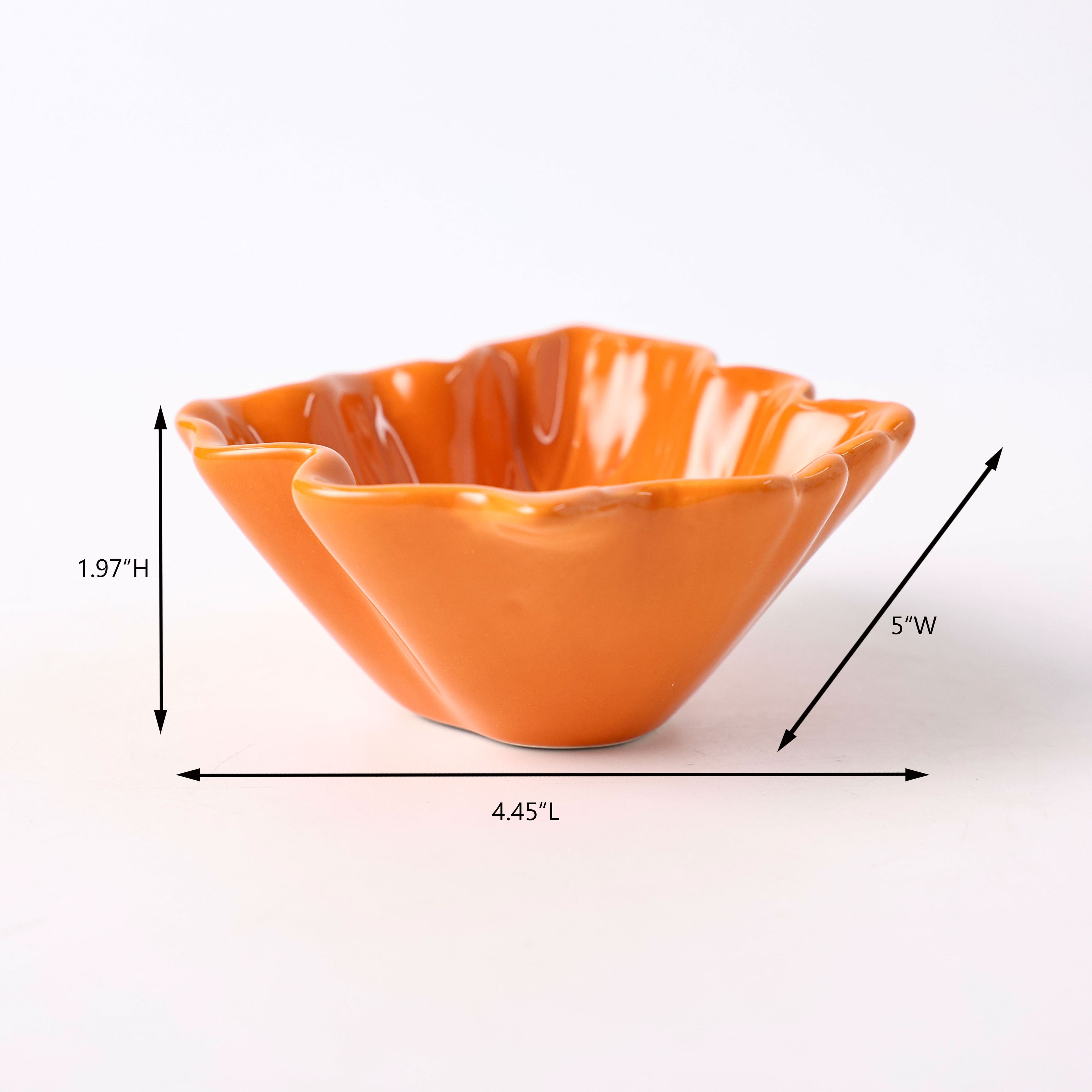 5&#x22; Orange Leaf Ceramic Bowl by Ashland&#xAE;