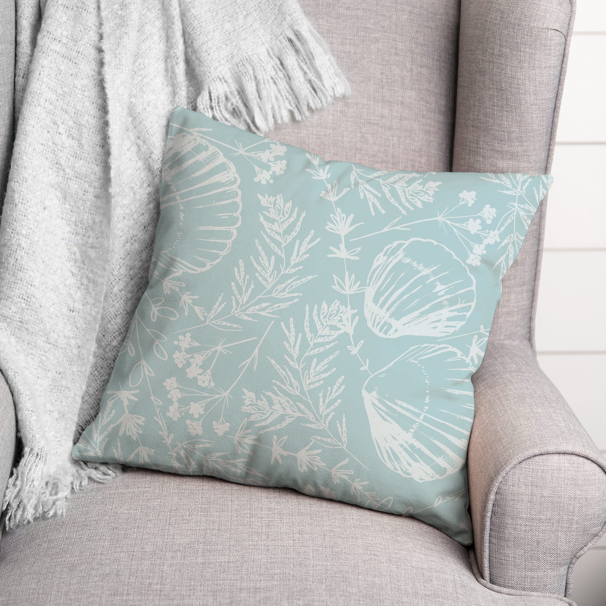 Mixture of Shells Throw Pillow