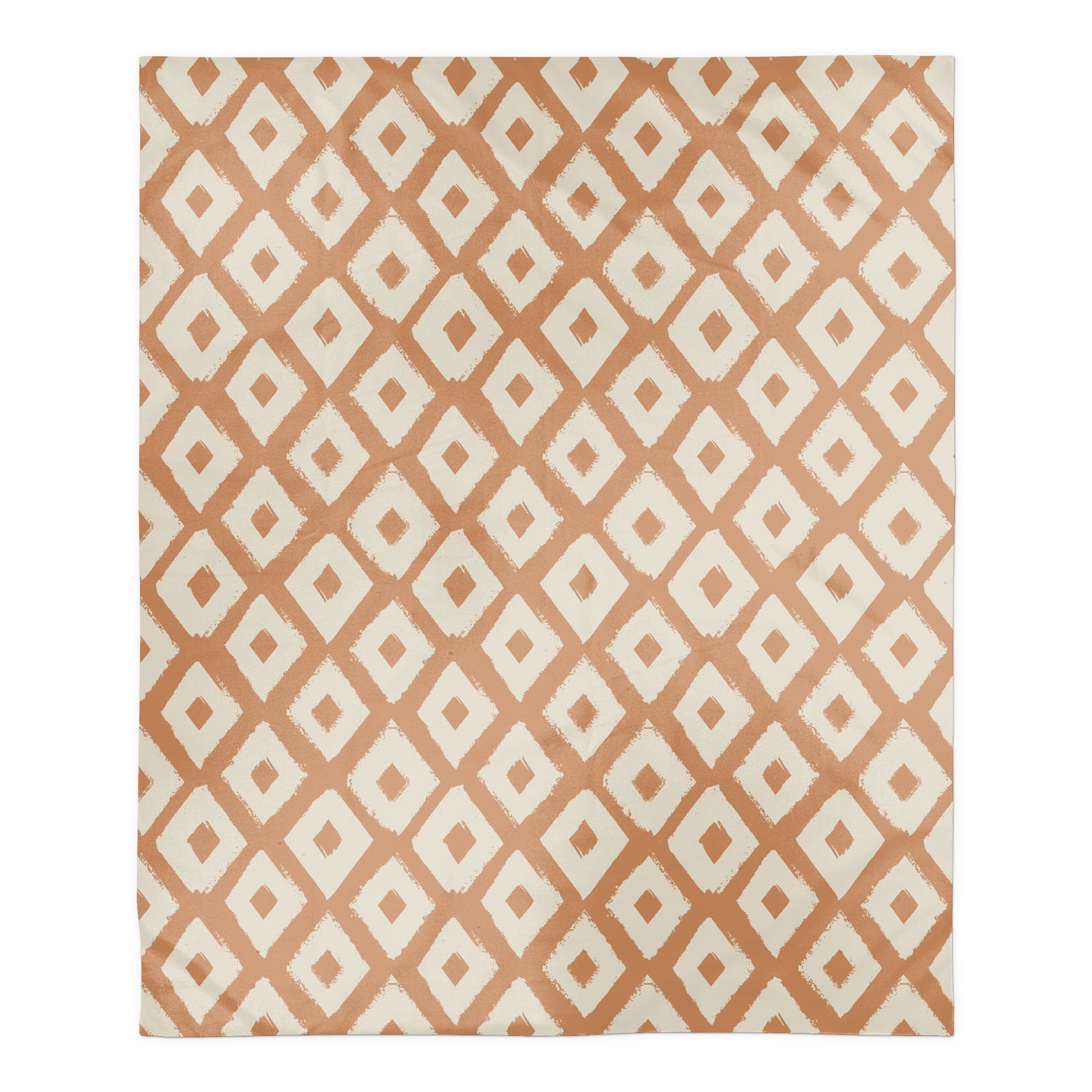 Terracotta Brush Diamonds 50&#x22; x 60&#x22; Sherpa Fleece Blanket