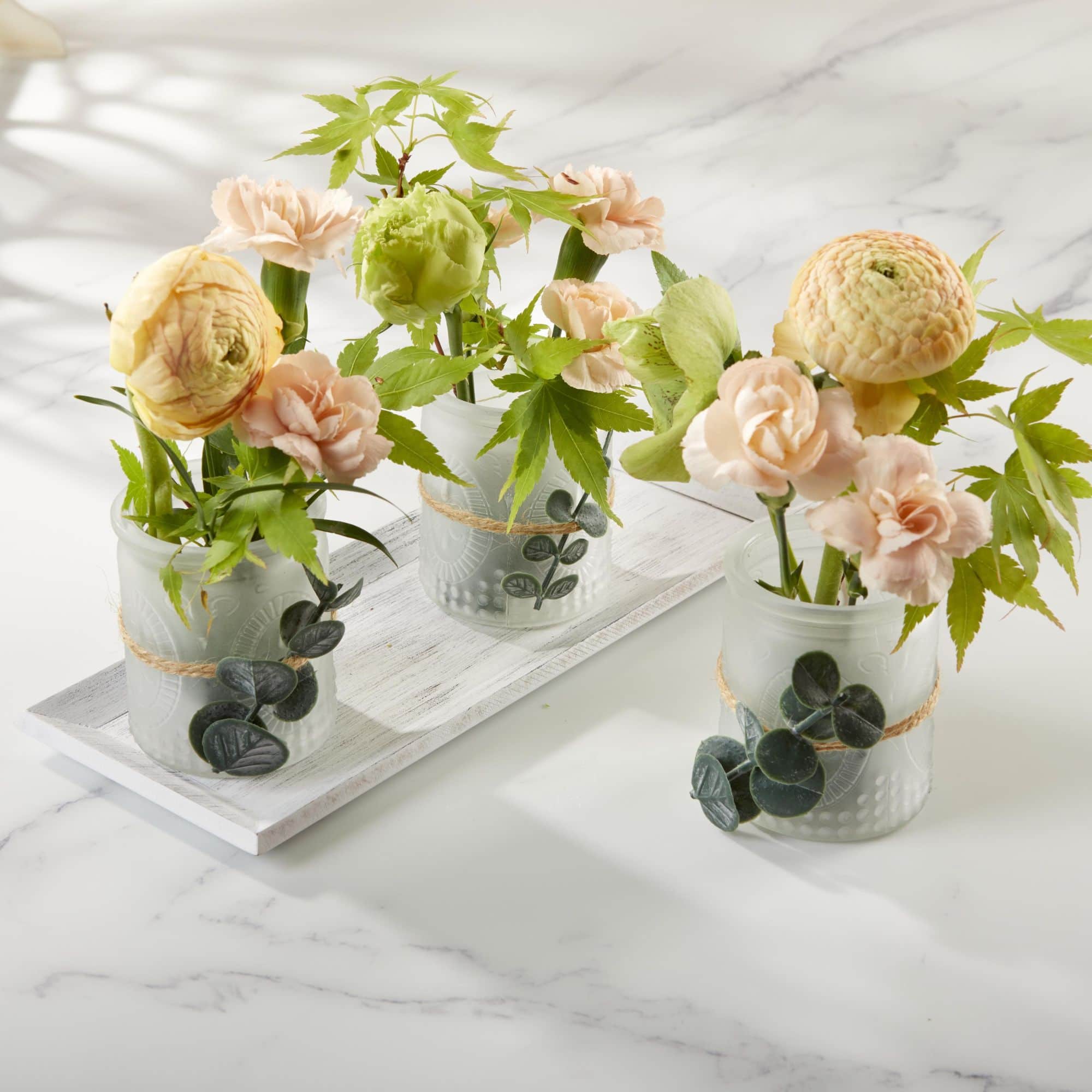 Kate Aspen 4 Piece Frosted Votive & Tray Set