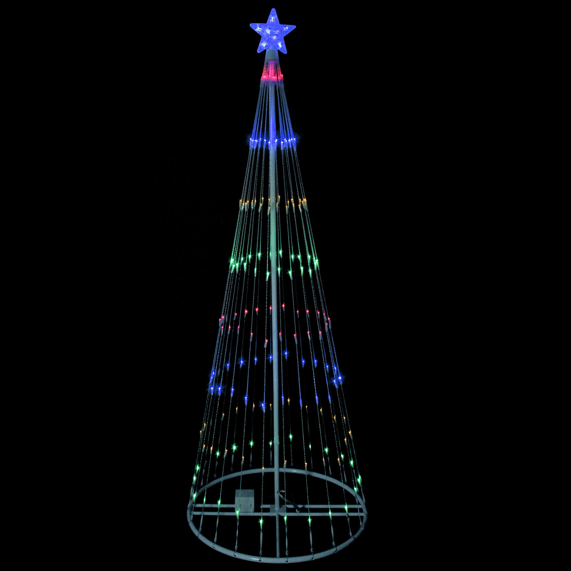 12ft. LED Lighted Multicolor Show Cone Outdoor Decoration Christmas Tree