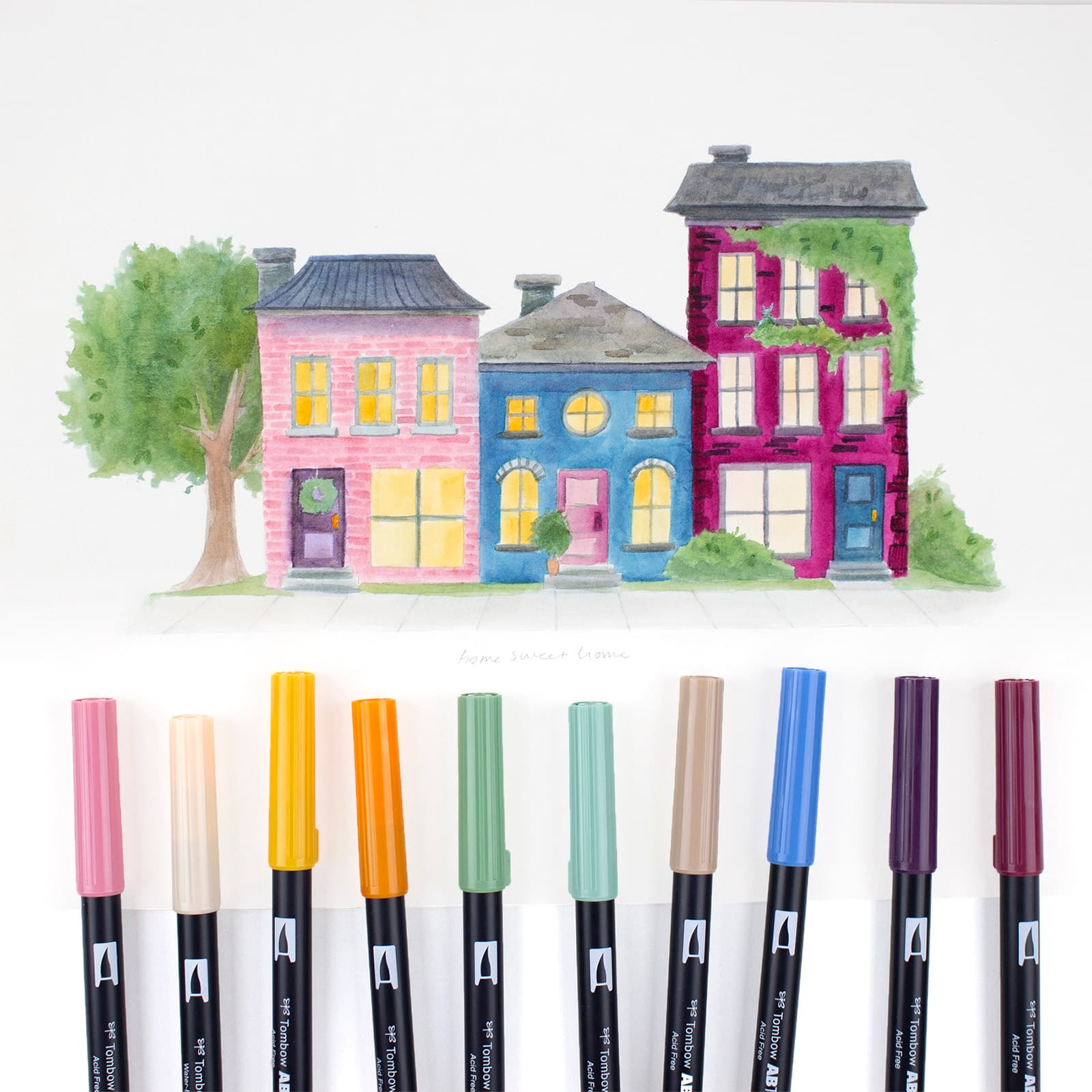 6 Packs: 10 ct. (60 total) Tombow Cottage Dual Brush Pens