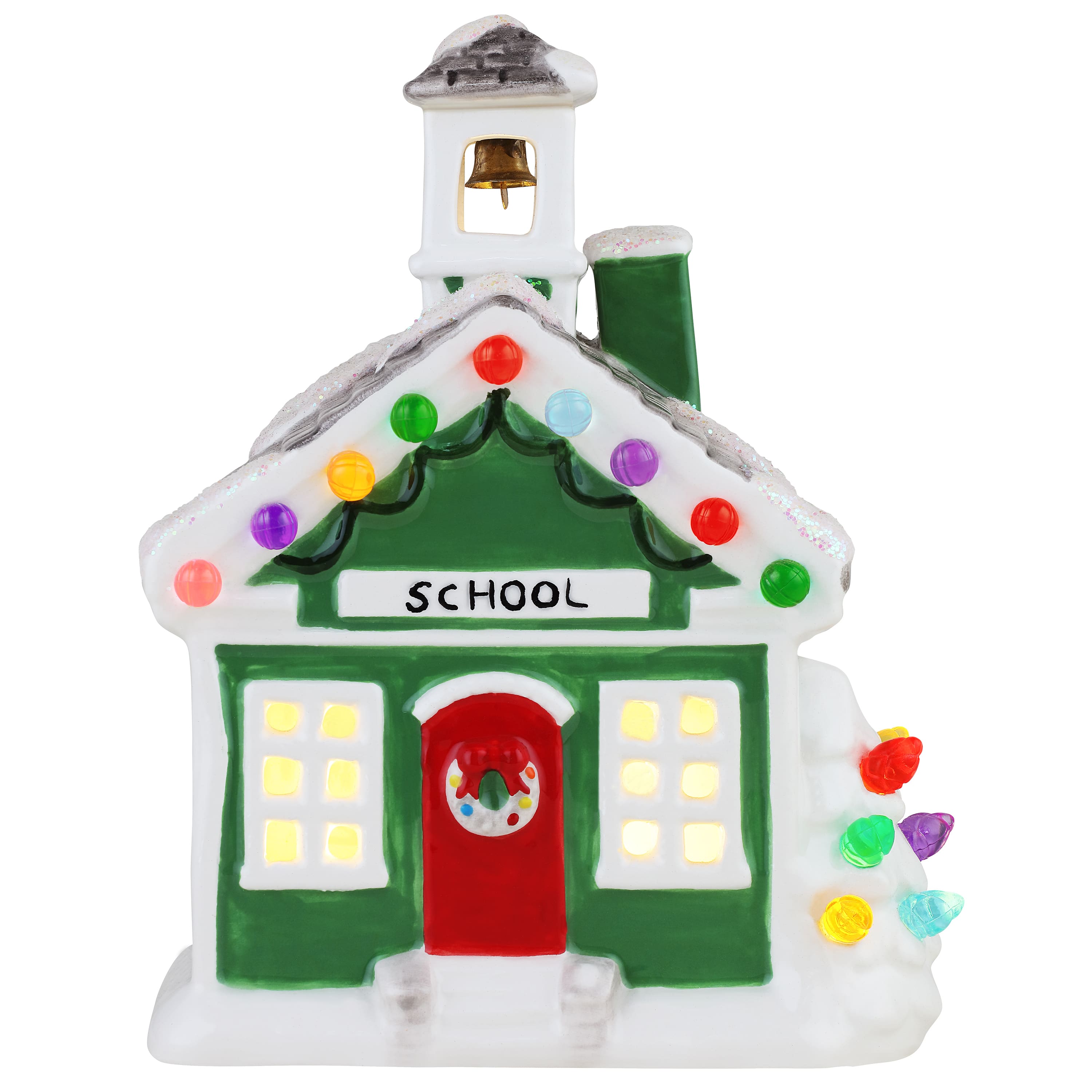 6&#x22; LED Nostalgic Ceramic Village School