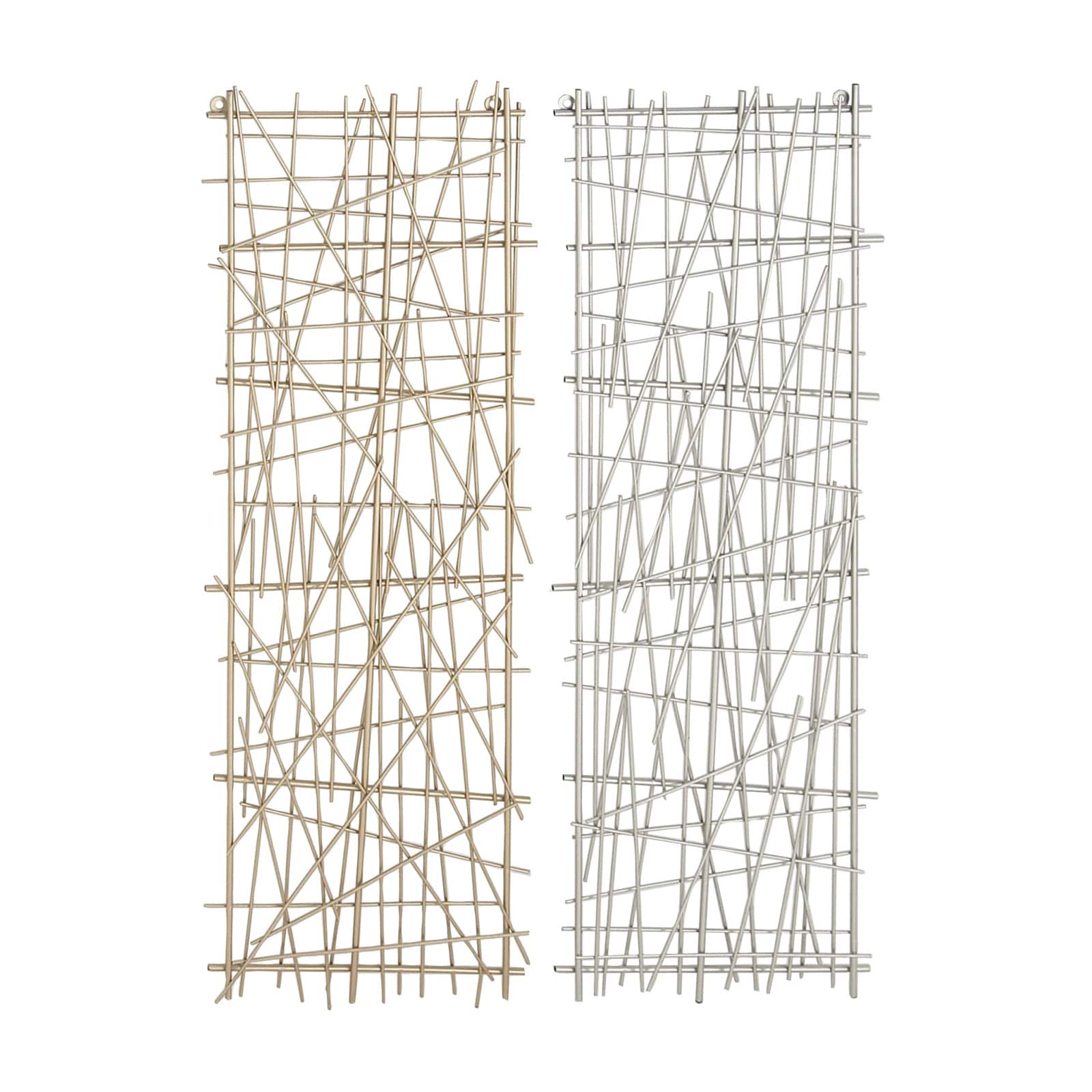CosmoLiving by Cosmopolitan Gold &#x26; Silver Metal Modern Abstract Wall Decor Set