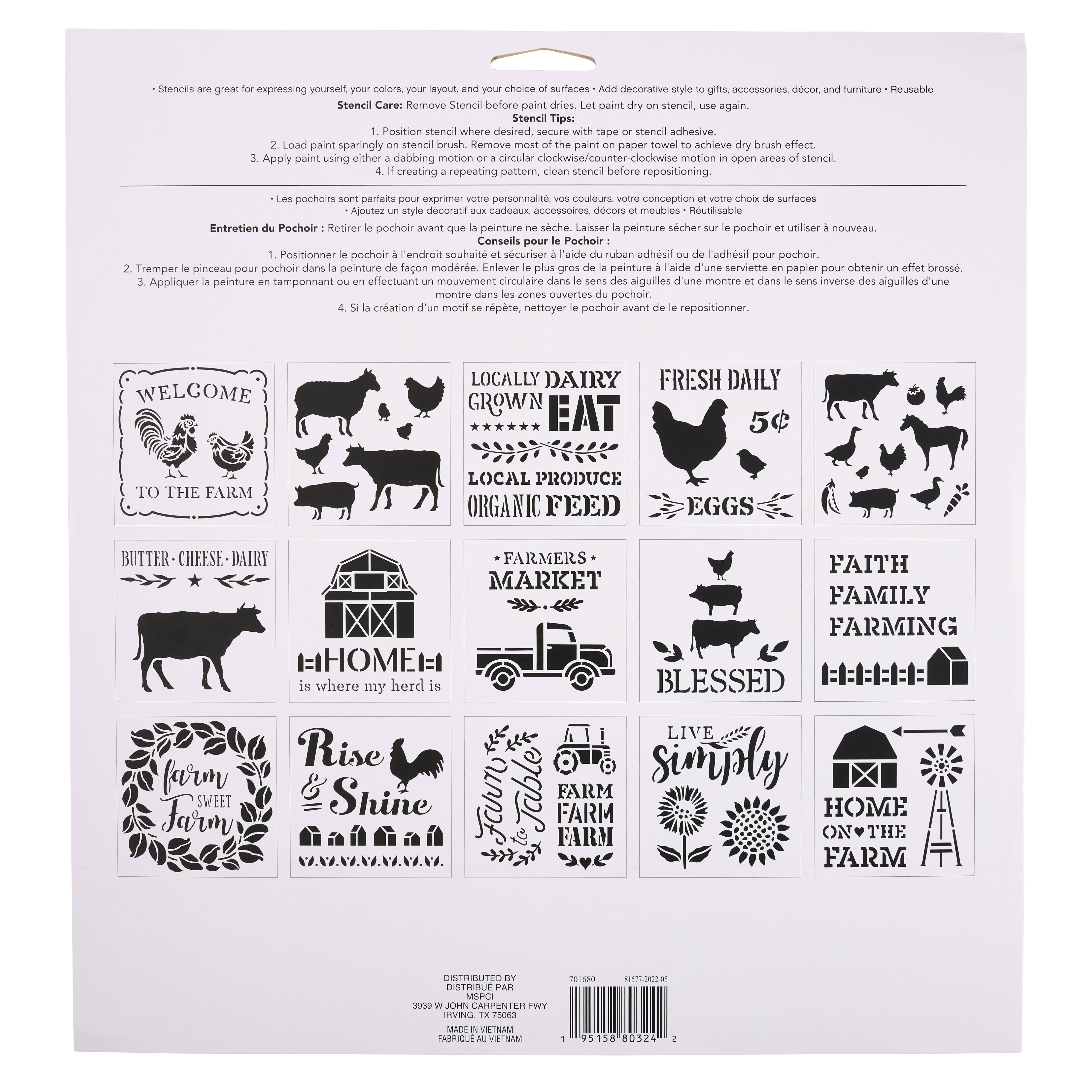 6 Pack: Farmhouse Stencils by Craft Smart®, 12" x 12"