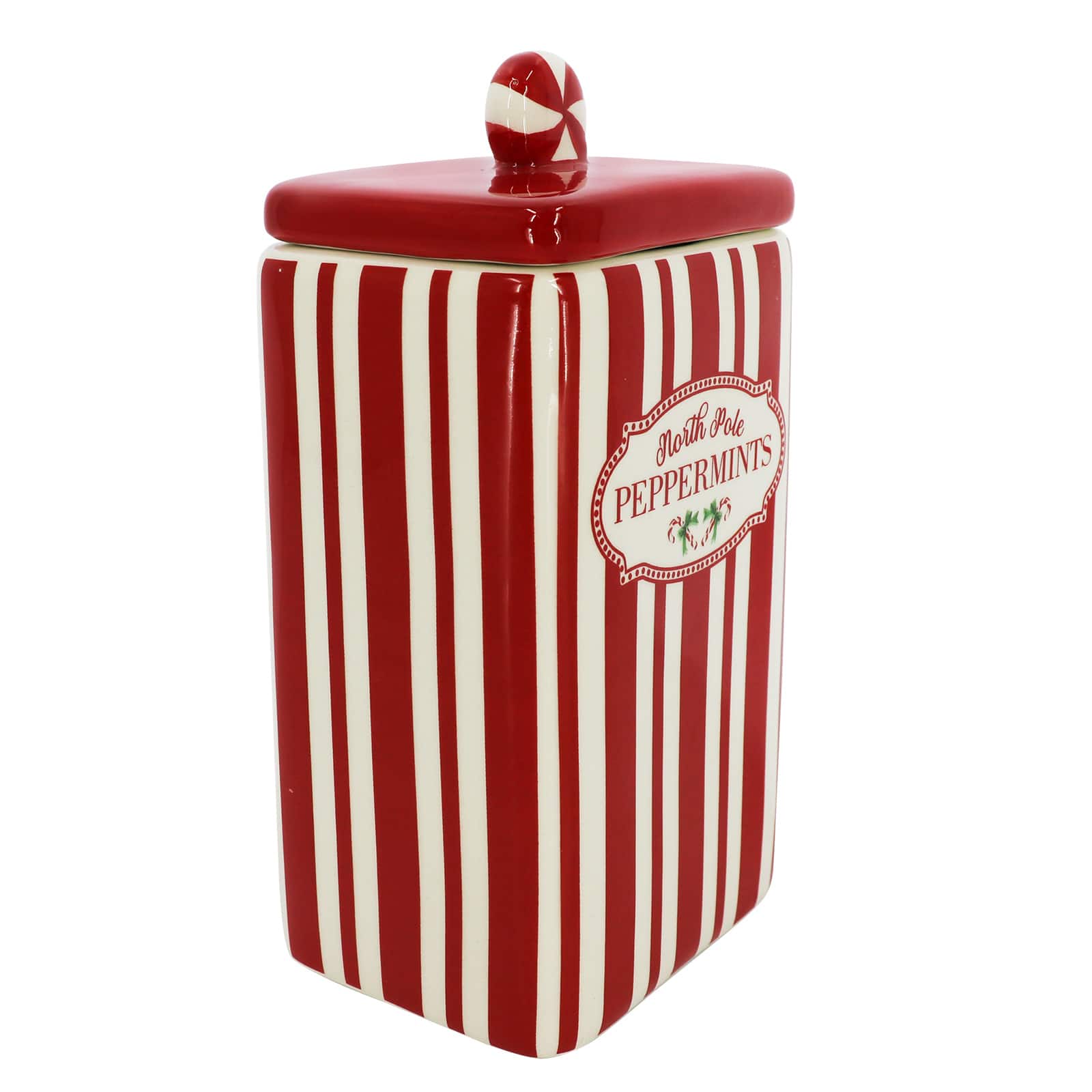 7.5&#x22; North Pole Peppermints Ceramic Container by Ashland&#xAE;