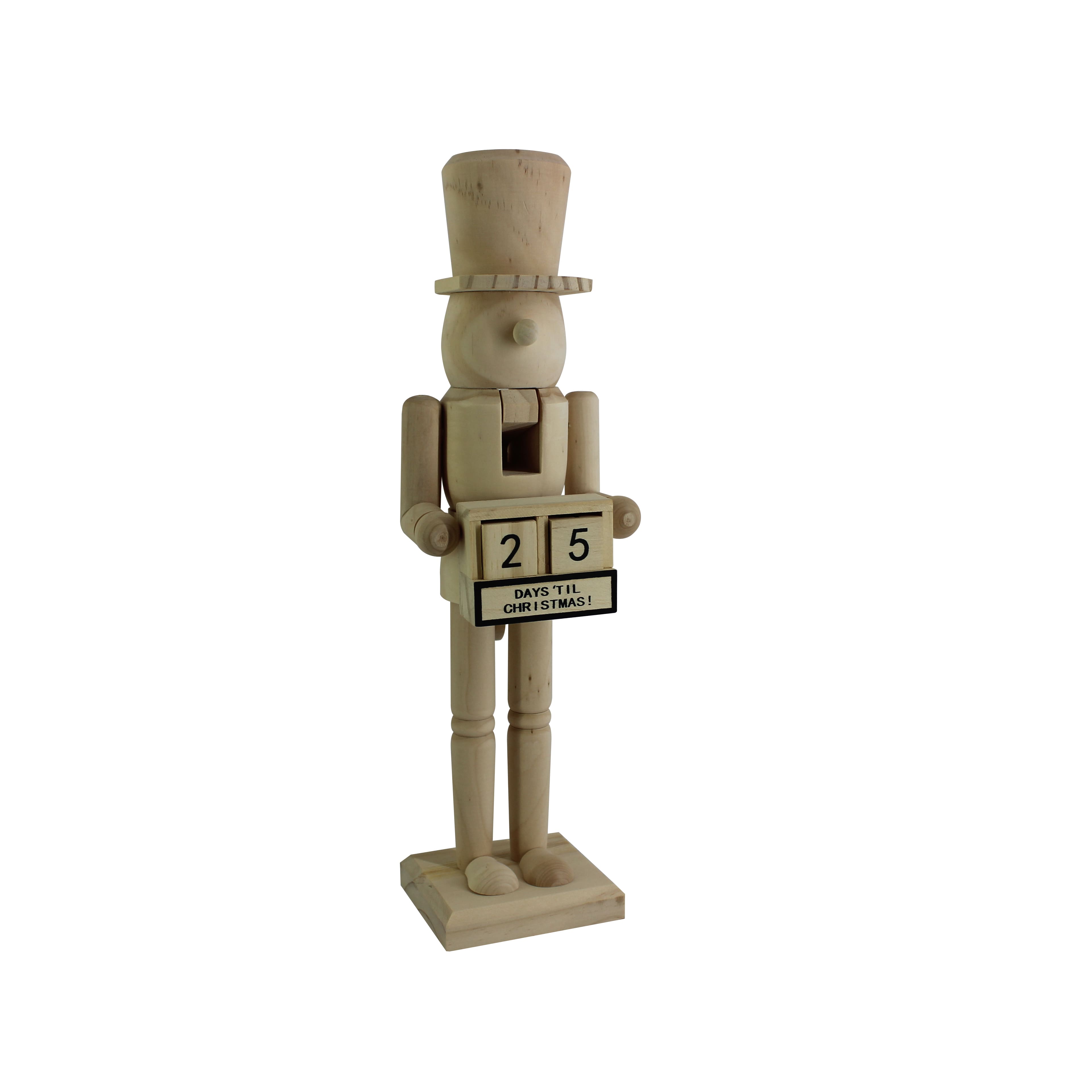 14&#x22; Soldier with Countdown DIY Pinewood Nutcracker by Make Market&#xAE;