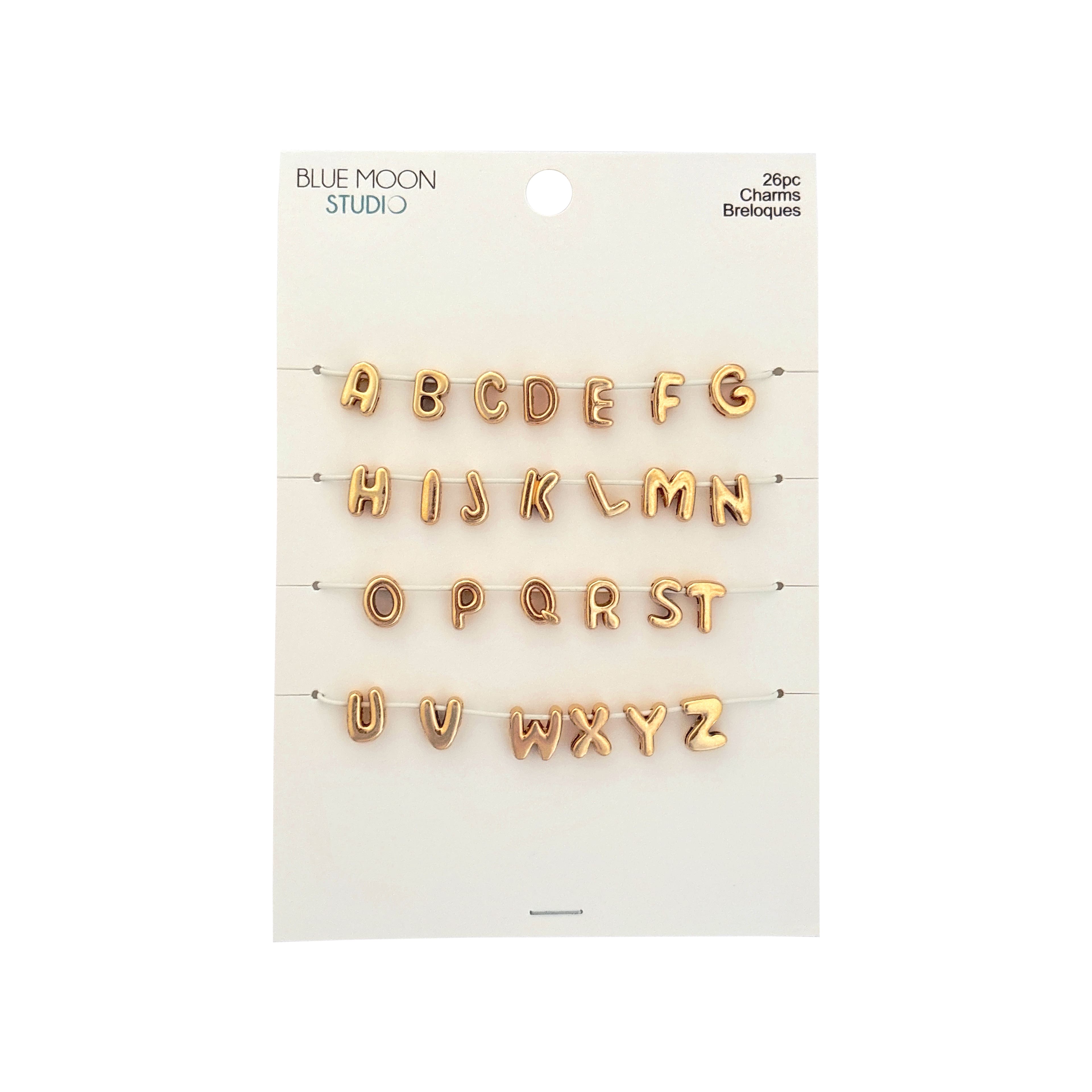 Blue Moon Studio™ Gold-Colored Slide-On Alphabet Charm Set