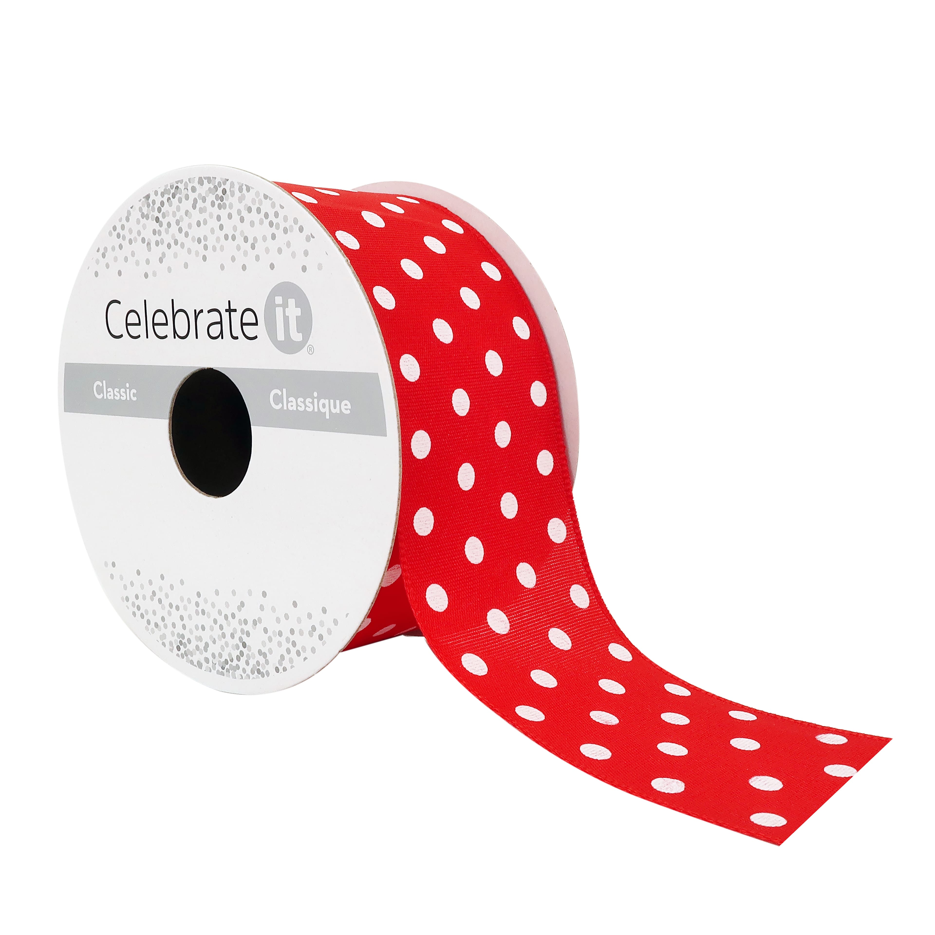 12 Pack: 1.5" x 3yd. Sheer Wired Polka Dot Ribbon by Celebrate It®