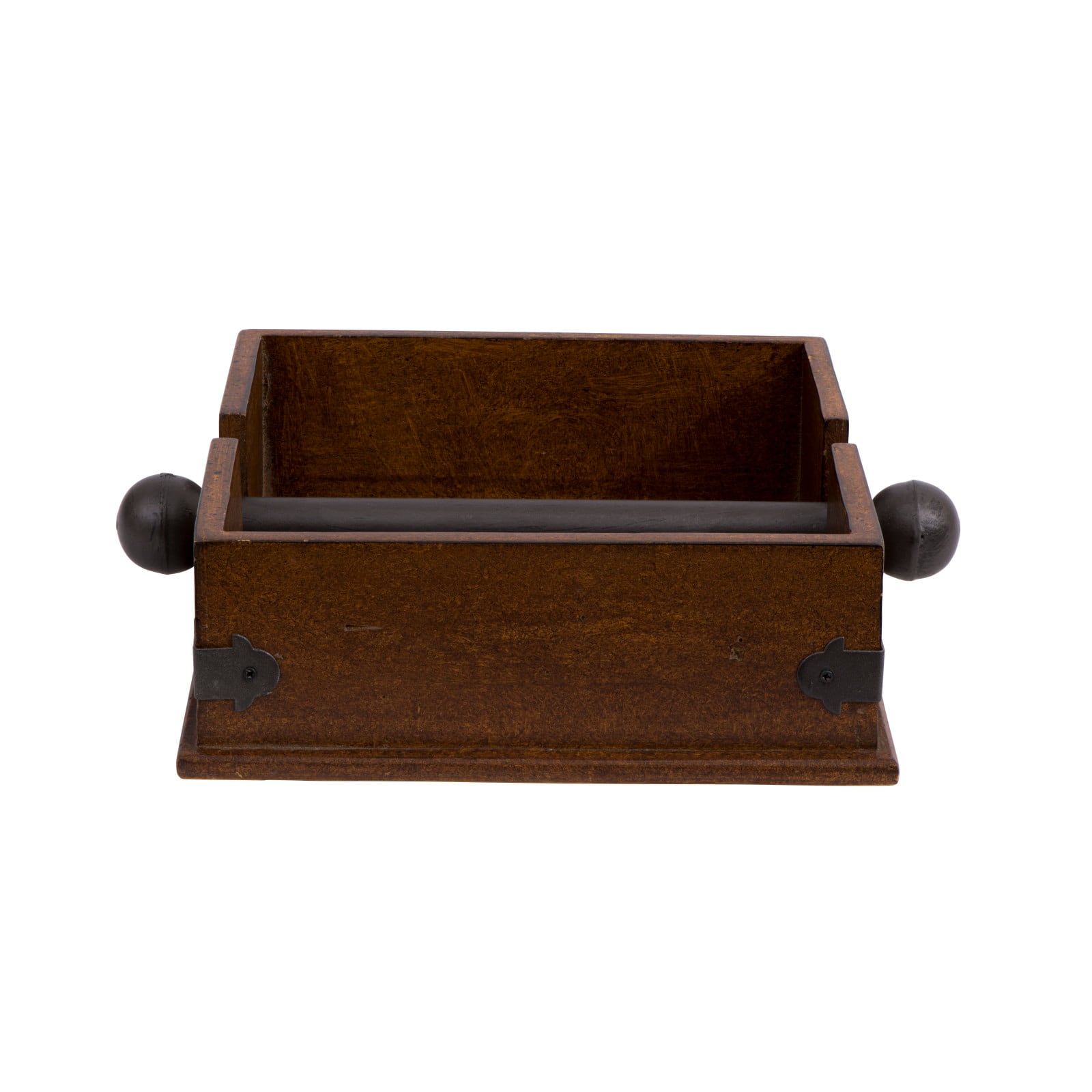 Square Wood Napkin Holder with Metal Bar