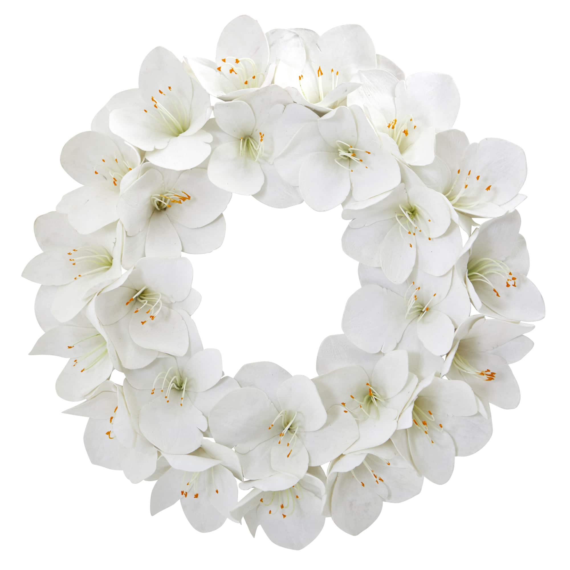 24'' White Amaryllis Wreath