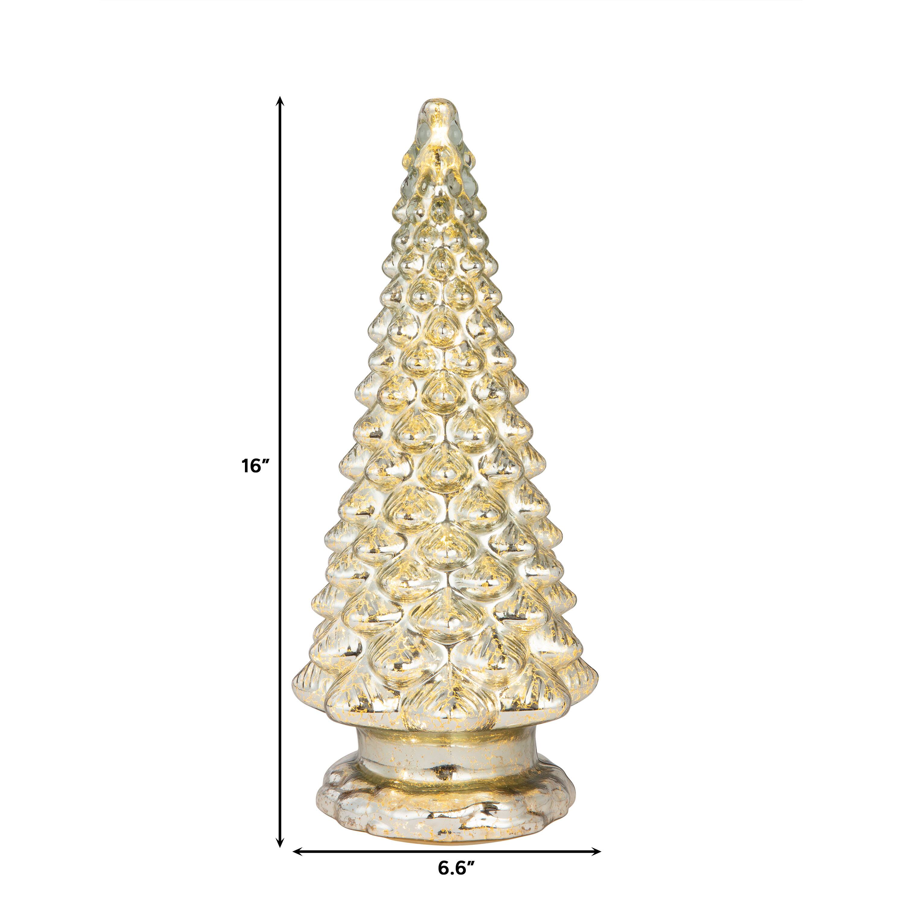 Mr. Christmas 16&#x22; Mercury Glass Tree with Twinkling Lights 