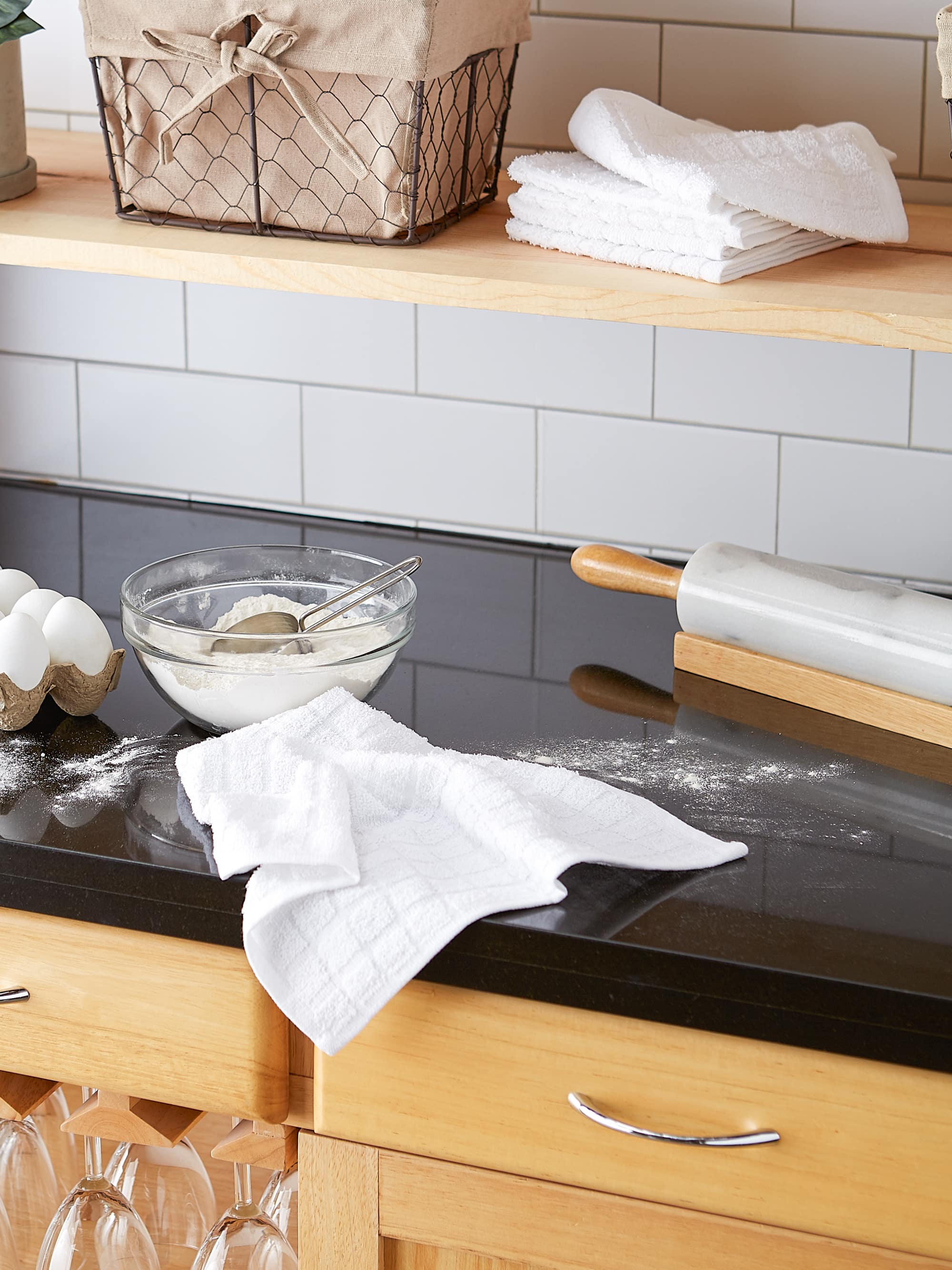 DII® Solid Windowpane Terry Dishcloth Set