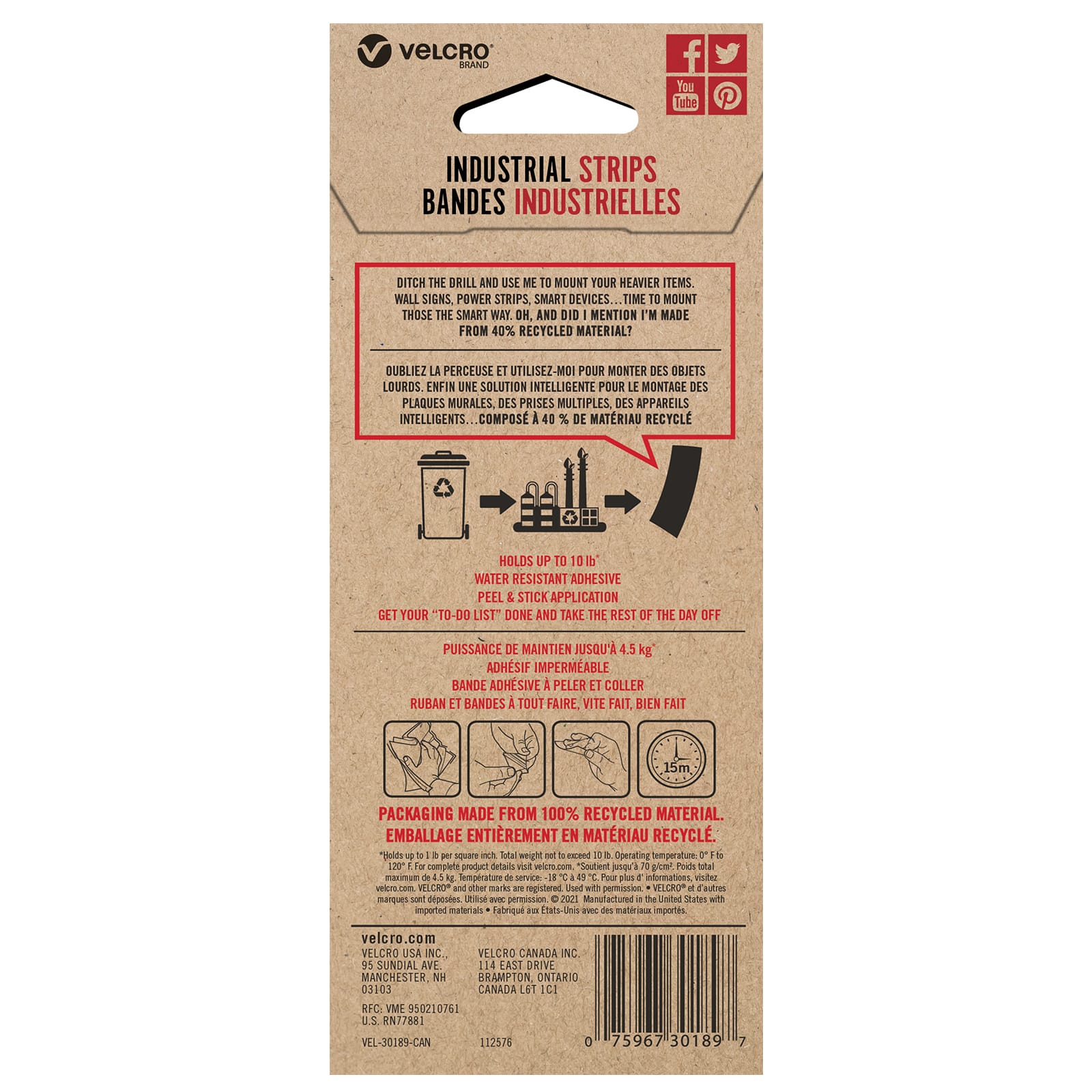 VELCRO® Brand Recycled Industrial Strips