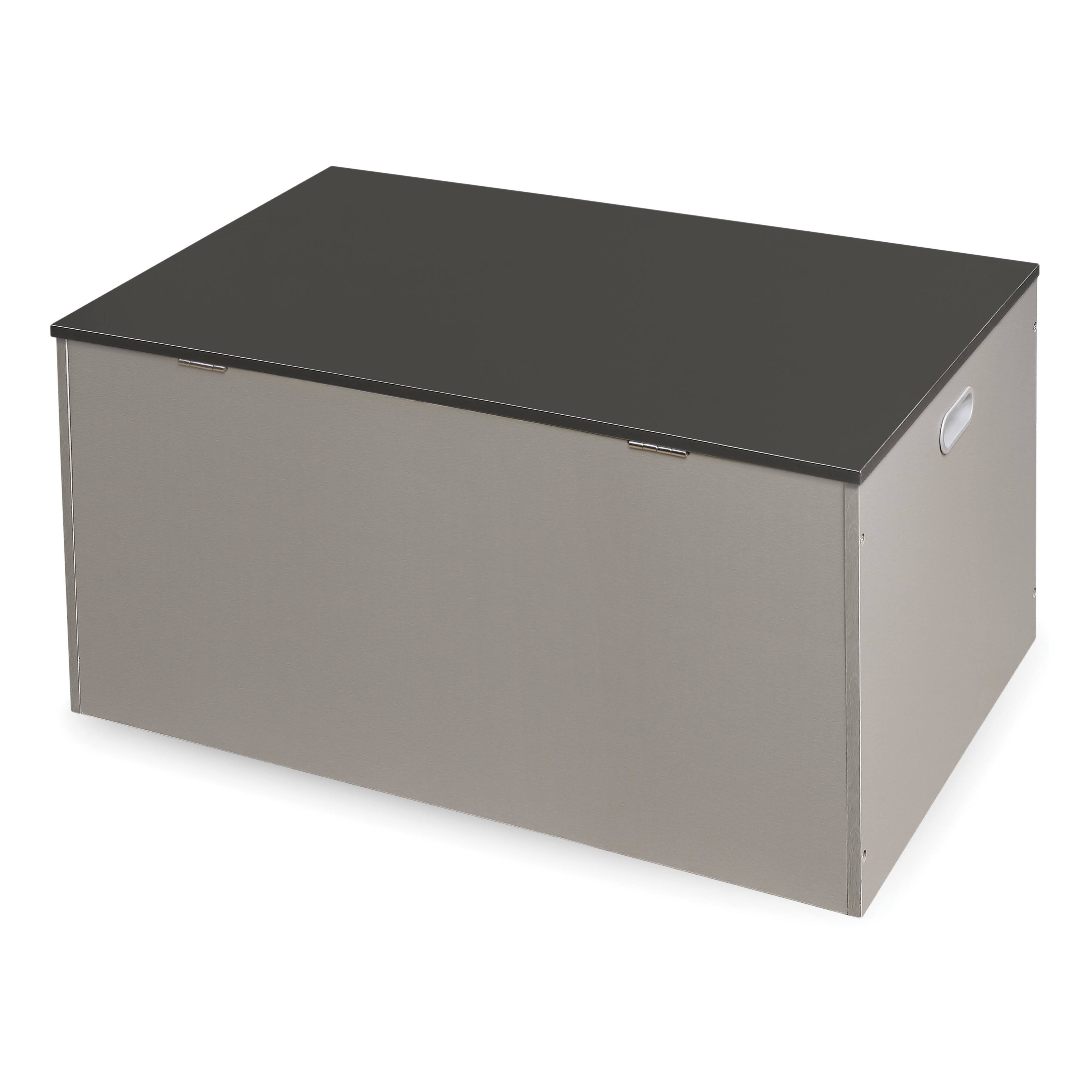 Badger Basket Woodgrain Gray Flat Bench Top Toy &#x26; Storage Box
