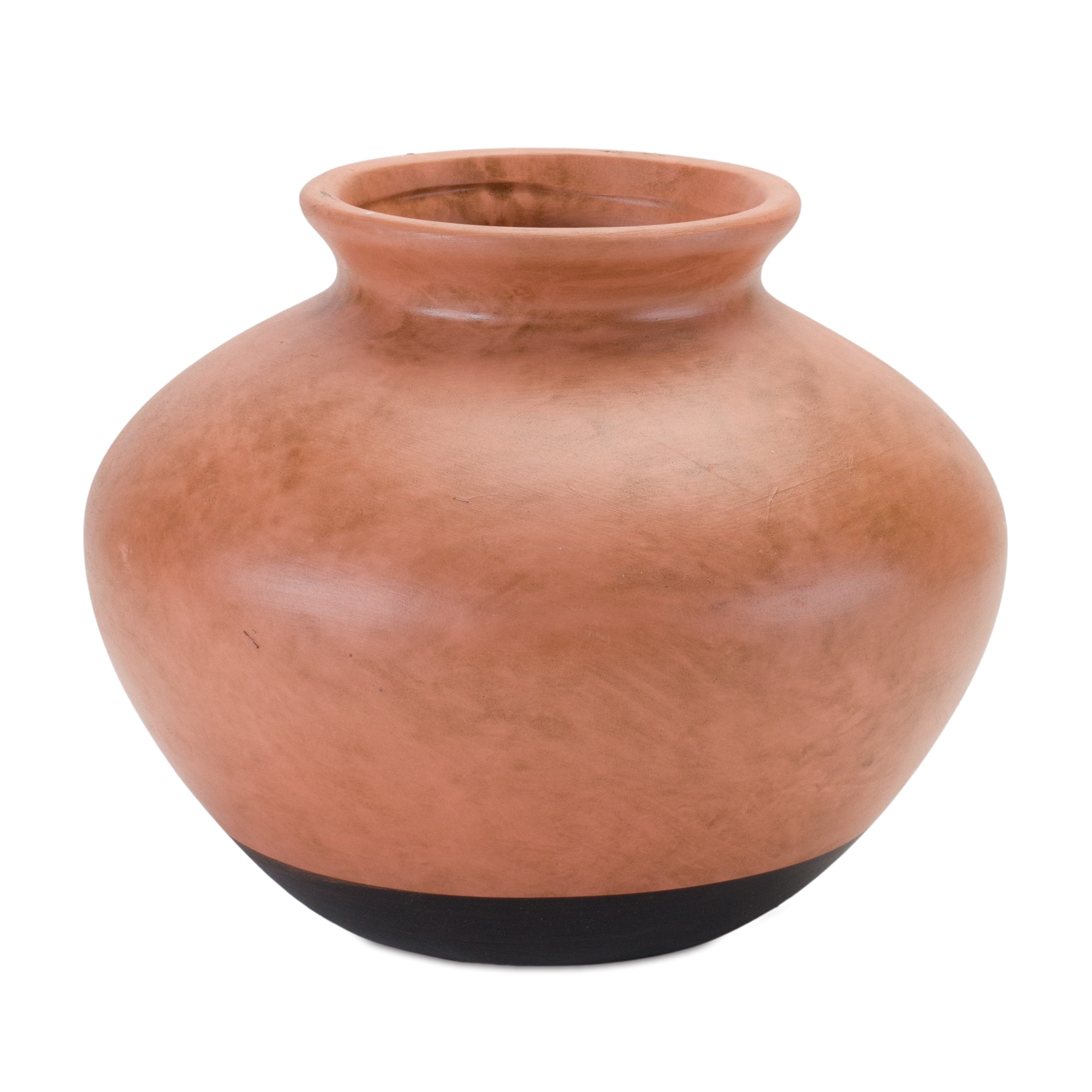 9&#x22; Brown Two-Tone Ceramic Vase