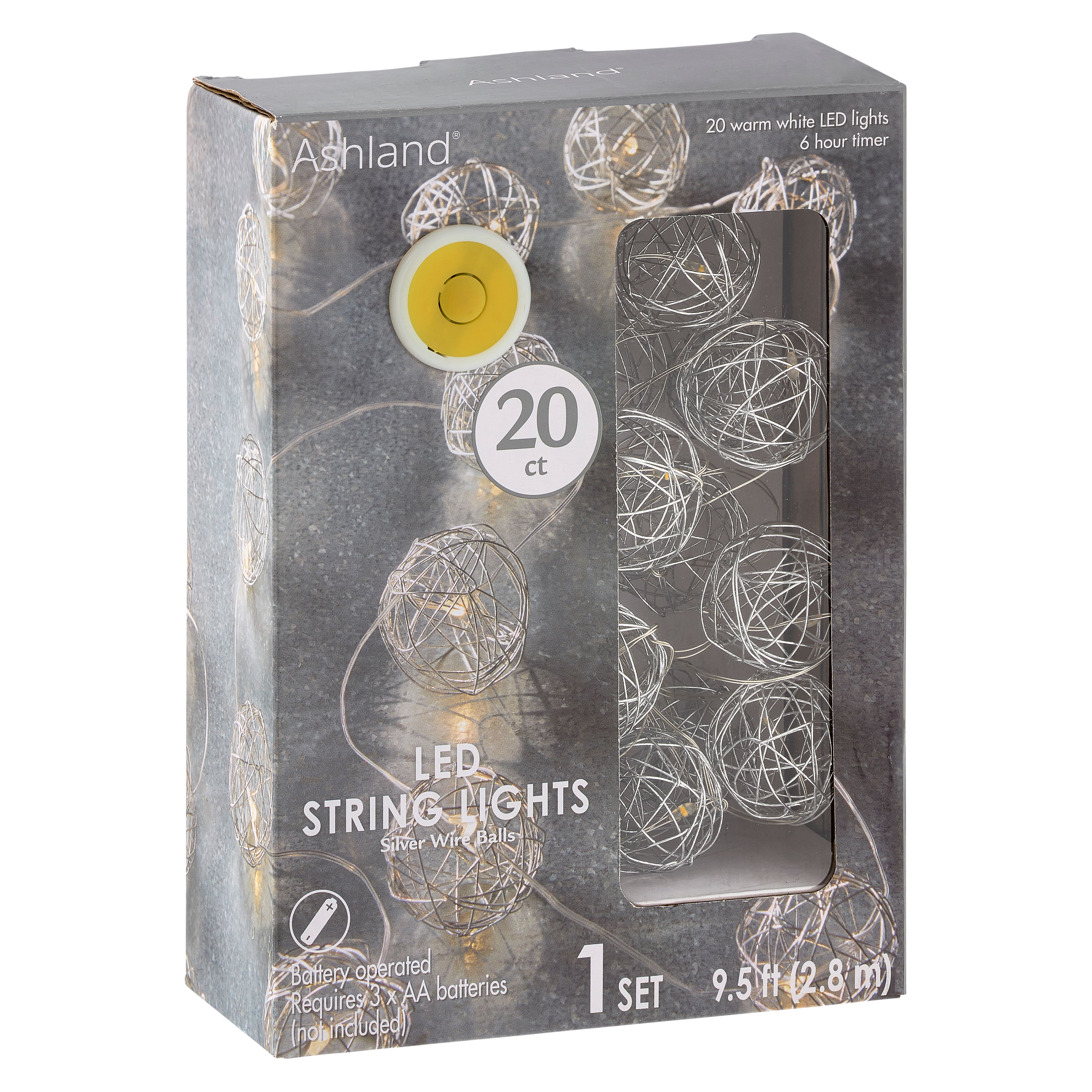 20ct. Warm White Wire Ball LED String Lights by Ashland™