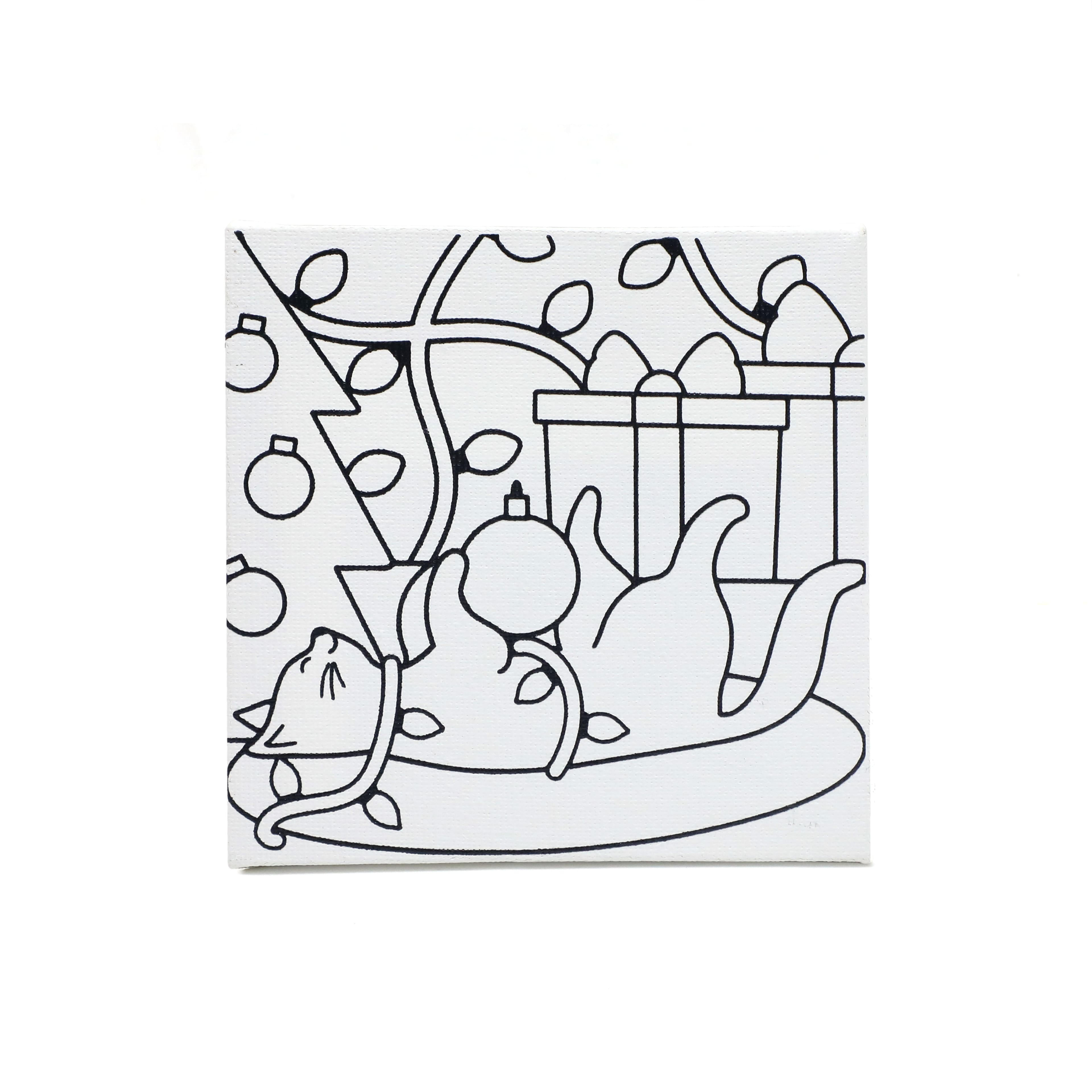 5&#x22; x 5&#x22; Christmas Kitten Canvas Painting Kit by Artist&#x27;s Loft&#x2122;